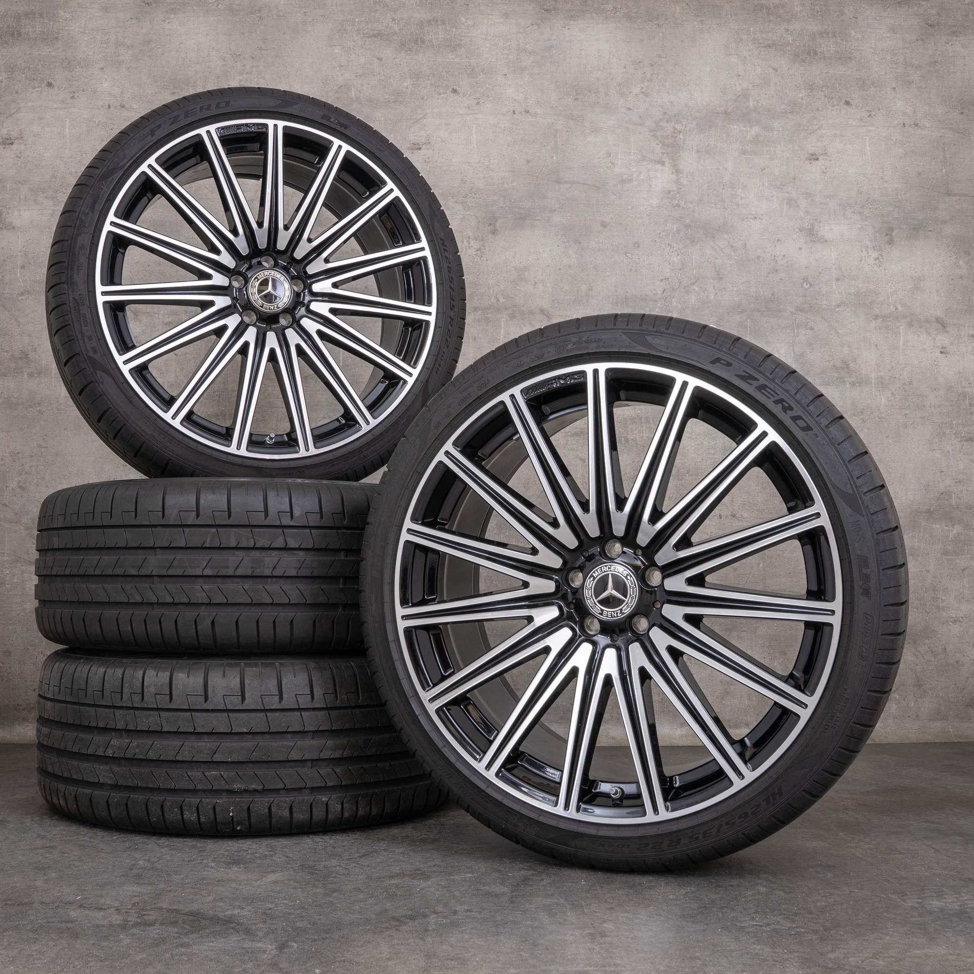 Oryginał Mercedes Benz EQS AMG felgi 22 cale V297 koła letnie A2974013800 czarne Polerowane