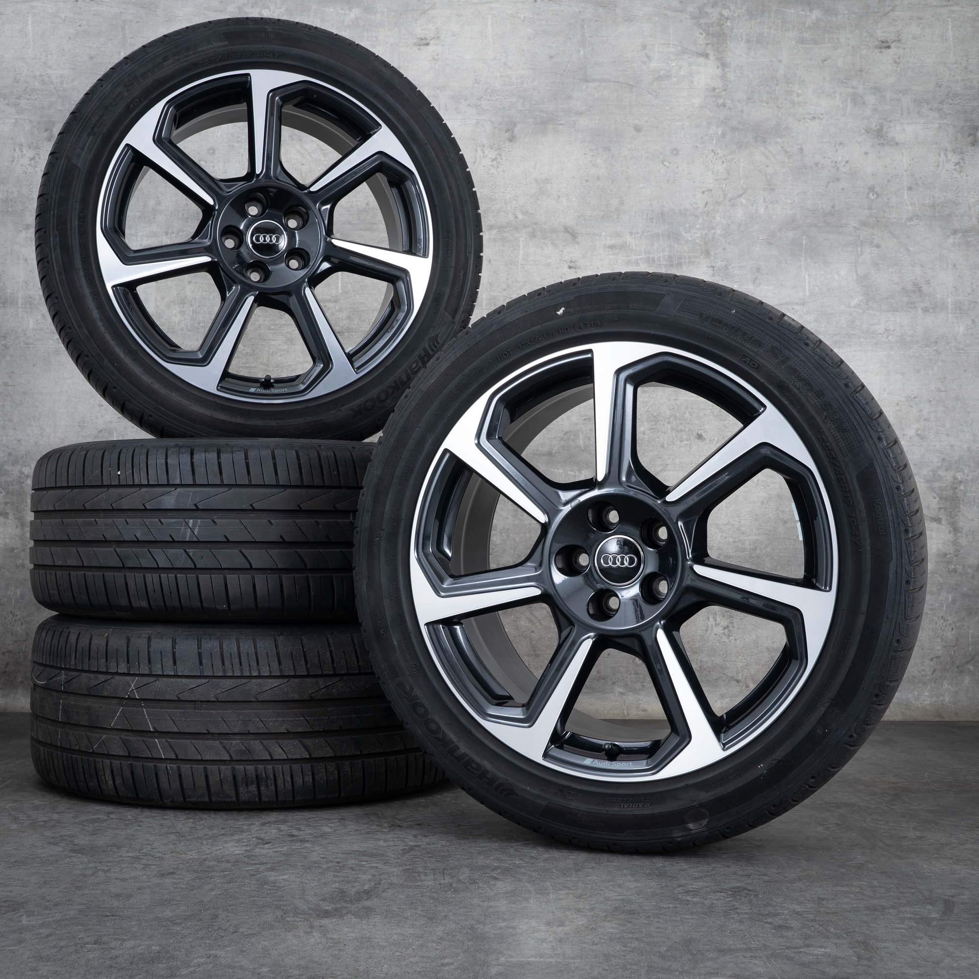 Original Audi Q3 Felgen 19 Zoll F3 Sommerräder Rotor 83A601025D granit glanzgedreht