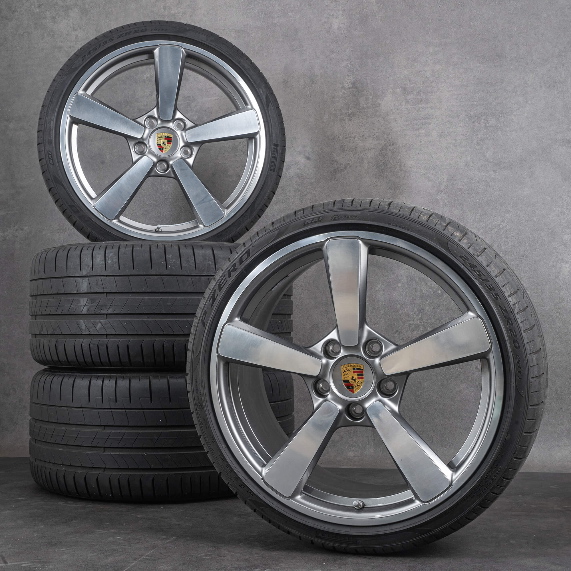 Originale Porsche 20 21 tommer 992 Turbo S fælge sommerhjul sommerdæk NY OU7