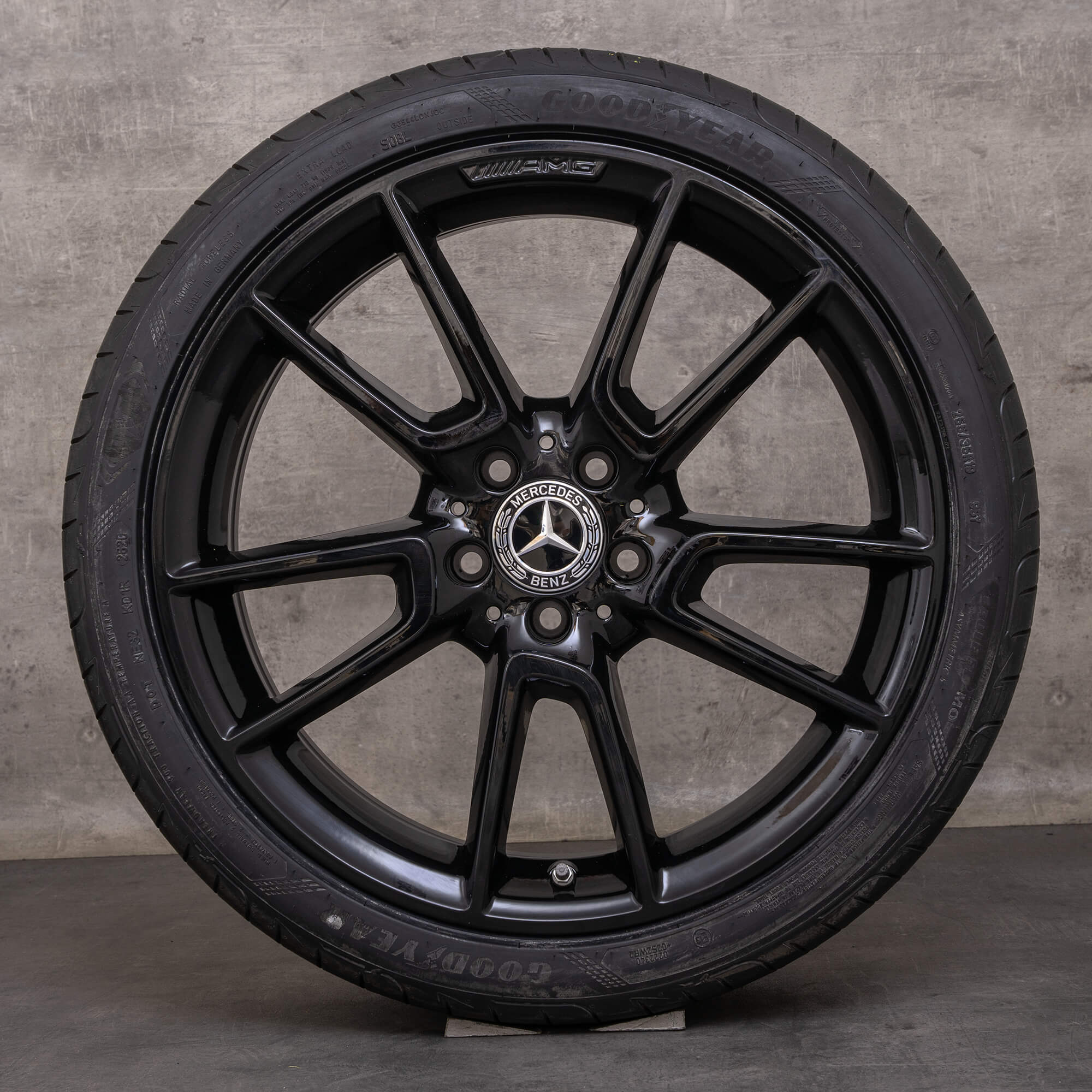 Llantas originales Mercedes Benz Clase C AMG de 19 pulgadas W205 S205 C205 A205 llantas verano A2054012200 A2054012300 negro brillante