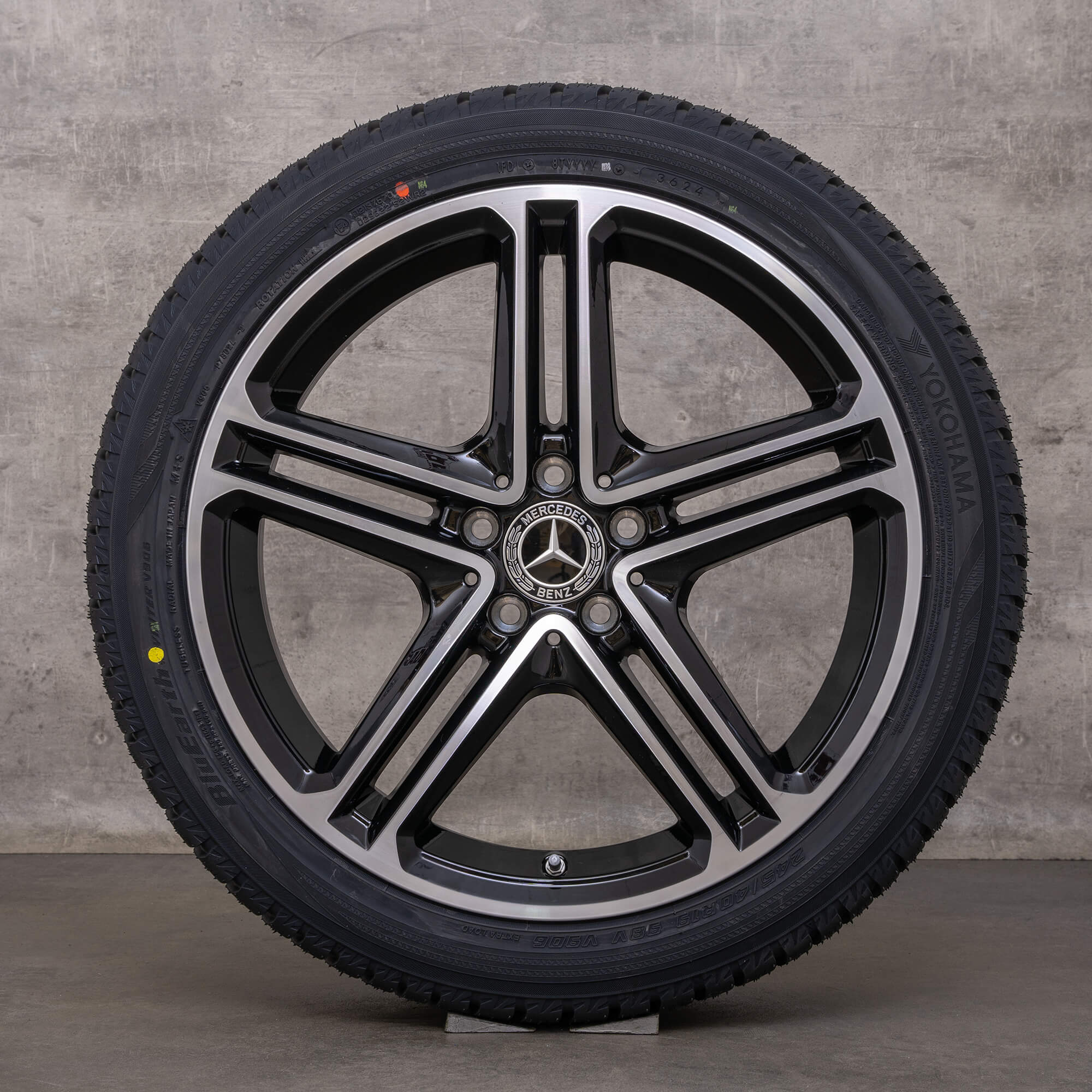 Originale Mercedes CLS vinterhjul 19 tommer C257 fælge A2574011200 A2574011300 sort blank drejet NYT