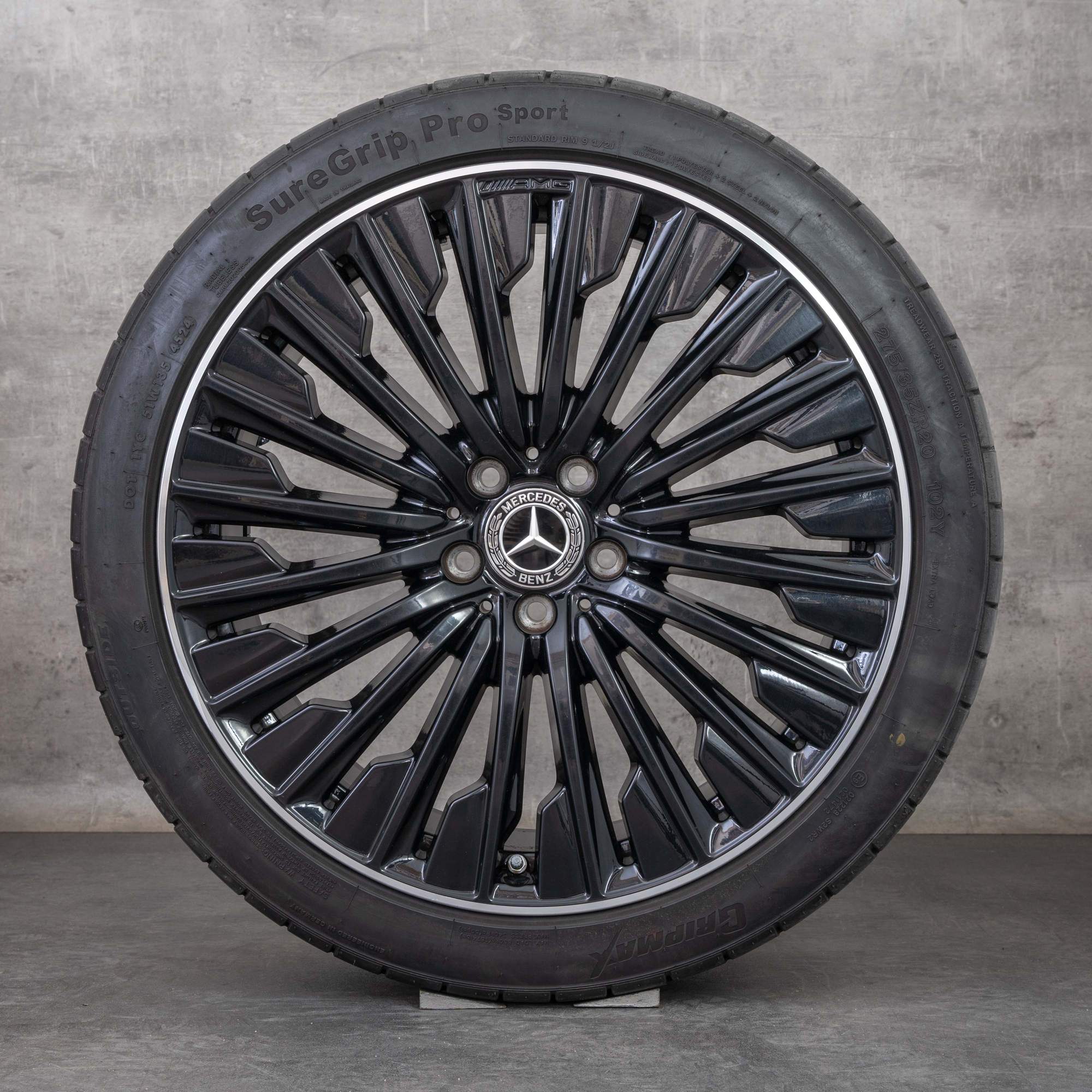 Jantes originais Mercedes Benz Classe E AMG de 20 polegadas W214 S214 jantes verão A2144010500 A2144010600 preto polido torneado