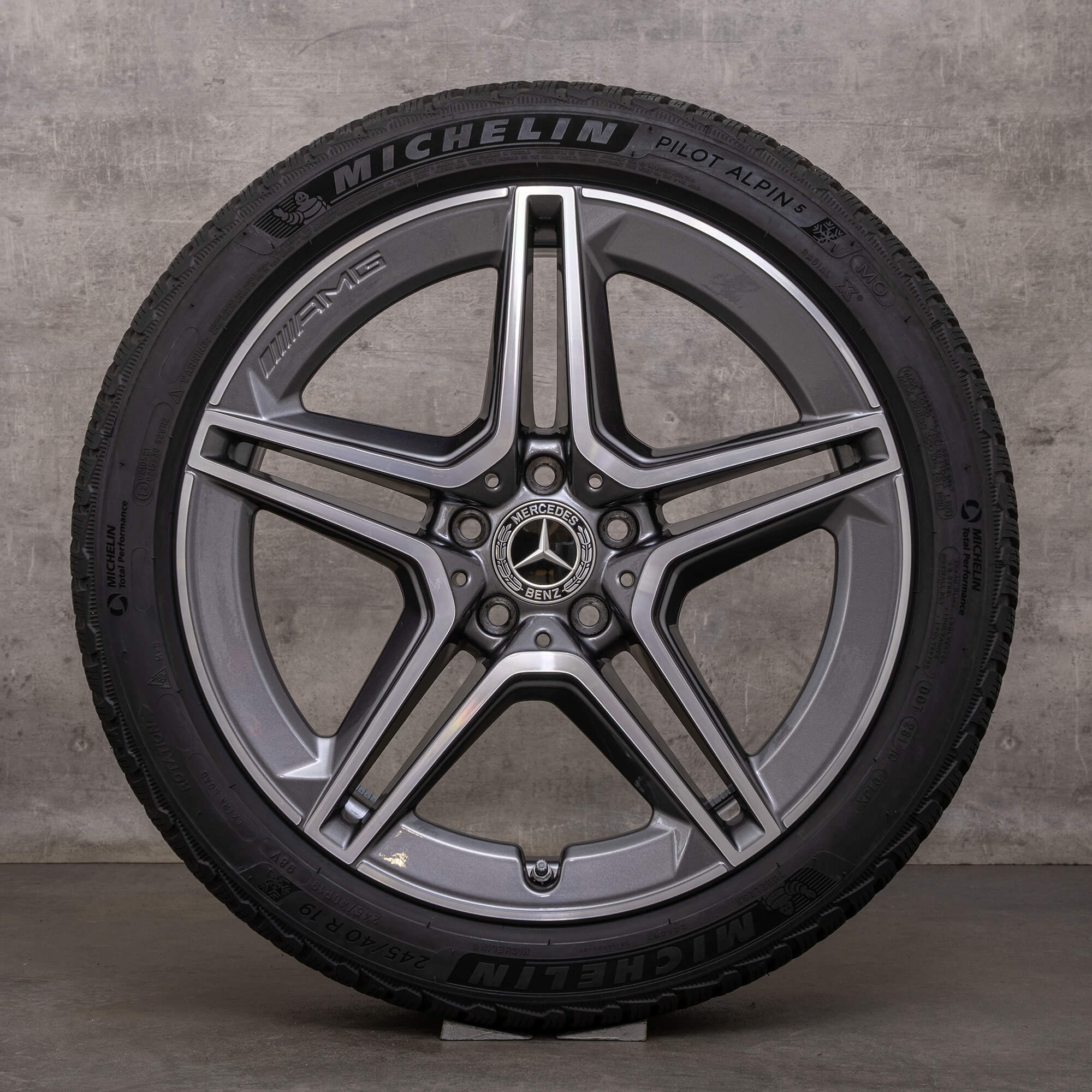 Original Mercedes Benz CLS 53 AMG 4Matic llantas de invierno 19 pulgadas C257 A2574013000 A2574011500 gris himalaya torneado brillante