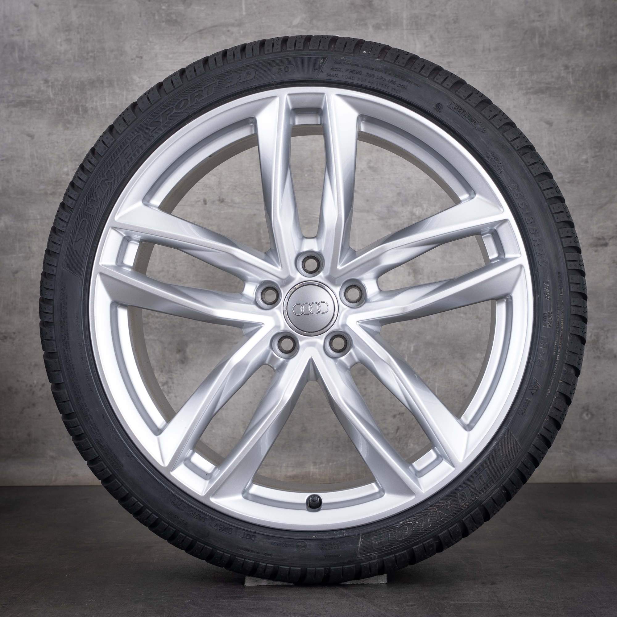 Original Audi A6 S6 Winterräder 20 Zoll 4G C7 Felgen 4G9601025N silber glanz - Rad 4 von 4