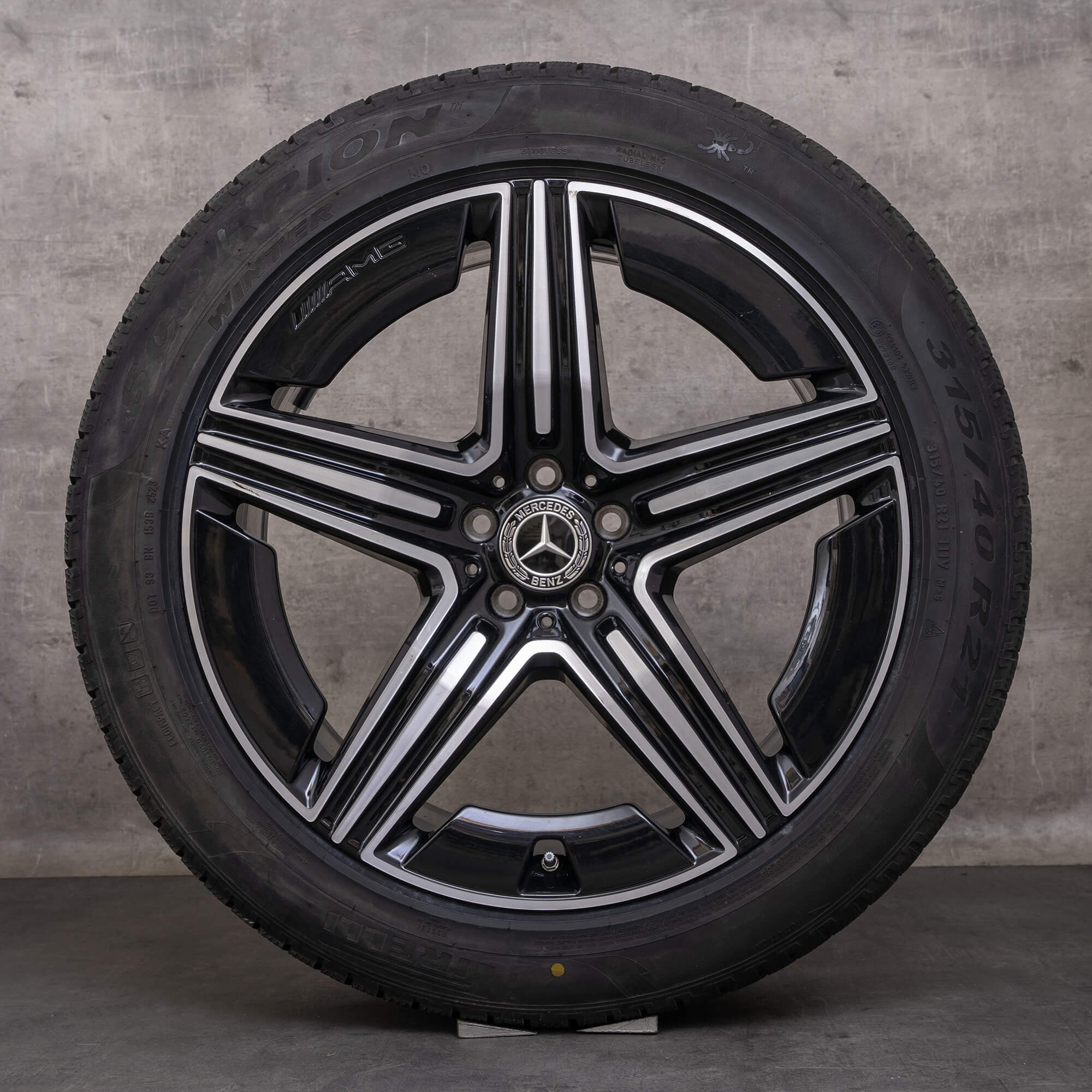 OEM Mercedes Benz GLE AMG winter wheels 21 inch V167 C167 rims A1674014301 A1674014401 black glossy turned