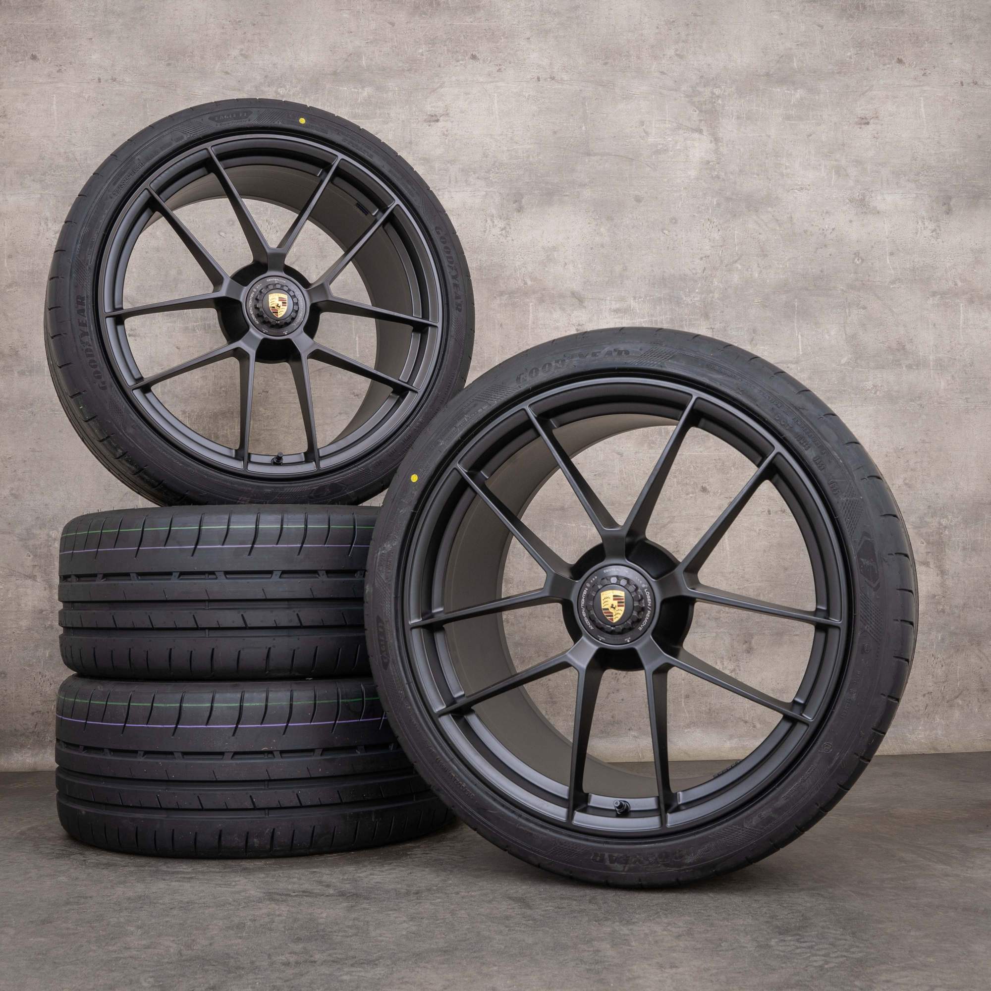 Originele Porsche 992 II velgen 20 21 inch Carrera GTS zomerwielen 992601025BT 992601025CA zwart mat NIEUW