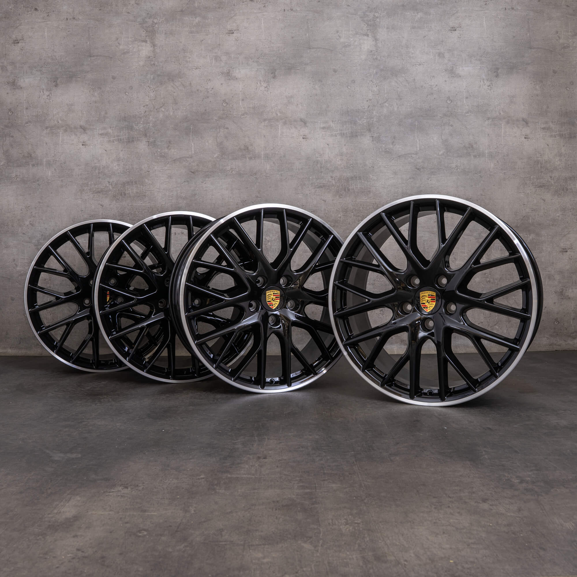 OEM Porsche Panamera Rims 21 inch 971 971601025D 971601025K black glossy turned NEW