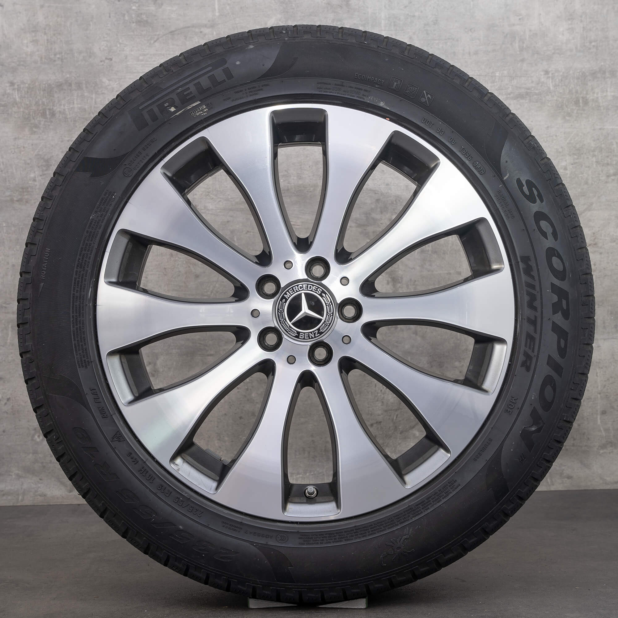 Oryginał Mercedes Benz GLC & 43 koła zimowe 19 cali X253 C253 felgi A2534012200 himalaya szary polerowane