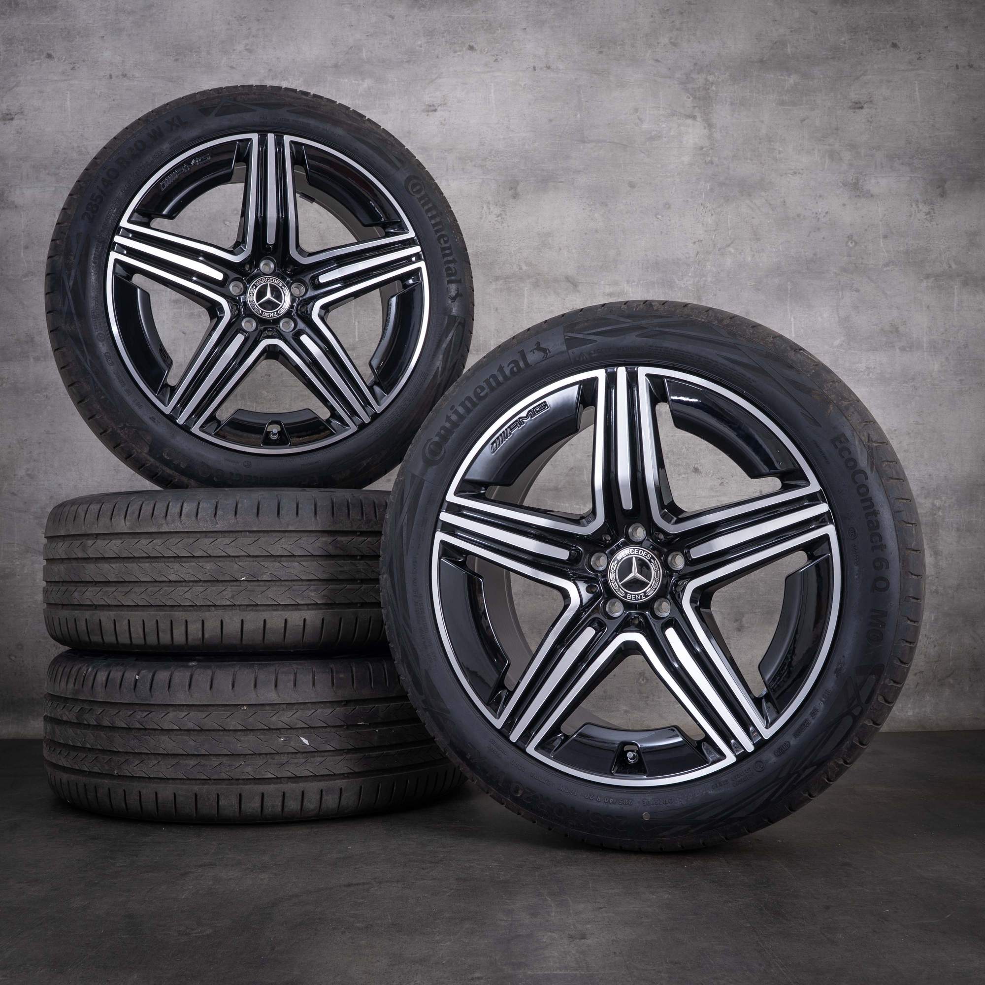 OEM Mercedes-Benz GLC AMG 20inch X254 C254 summer wheels A2544010600 A2544010700 Black Front diamond cut