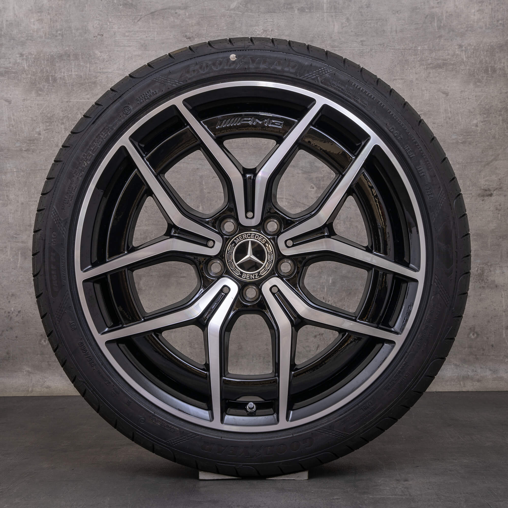 Original Mercedes Benz C-Klasse AMG Felgen 19 Zoll W206 S206 Sommerräder A2064016700 A2064016800 schwarz glanzgedreht