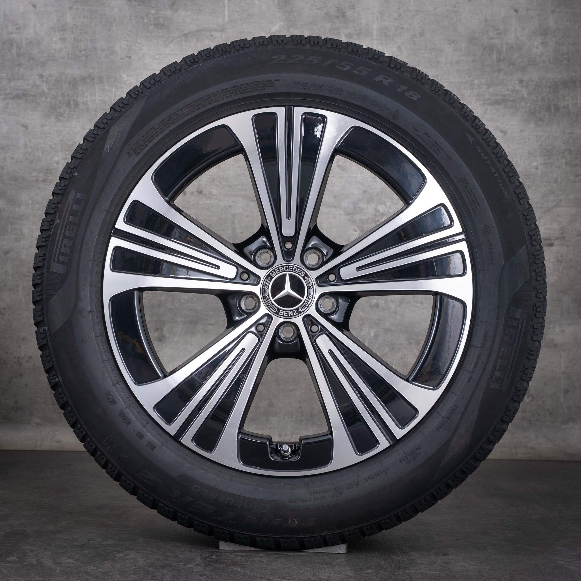 Original Mercedes Benz E-Klasse Winterräder 18 Zoll W214 S214 Felgen A2144012200 schwarz glanzgedreht