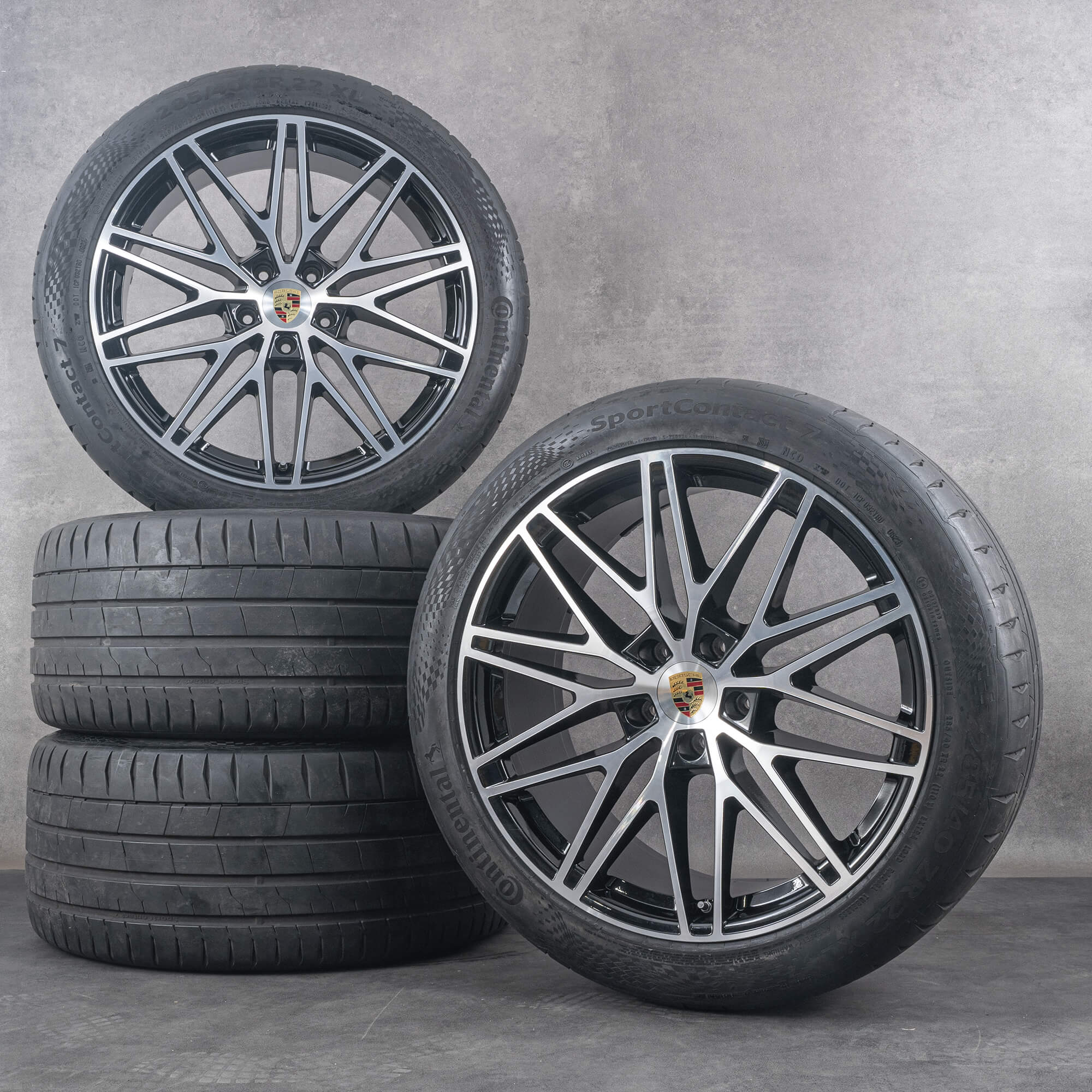 Originální 21palcová letni alu kola Porsche Cayenne E3 2 Spyder Design Coup 9Y0044643C