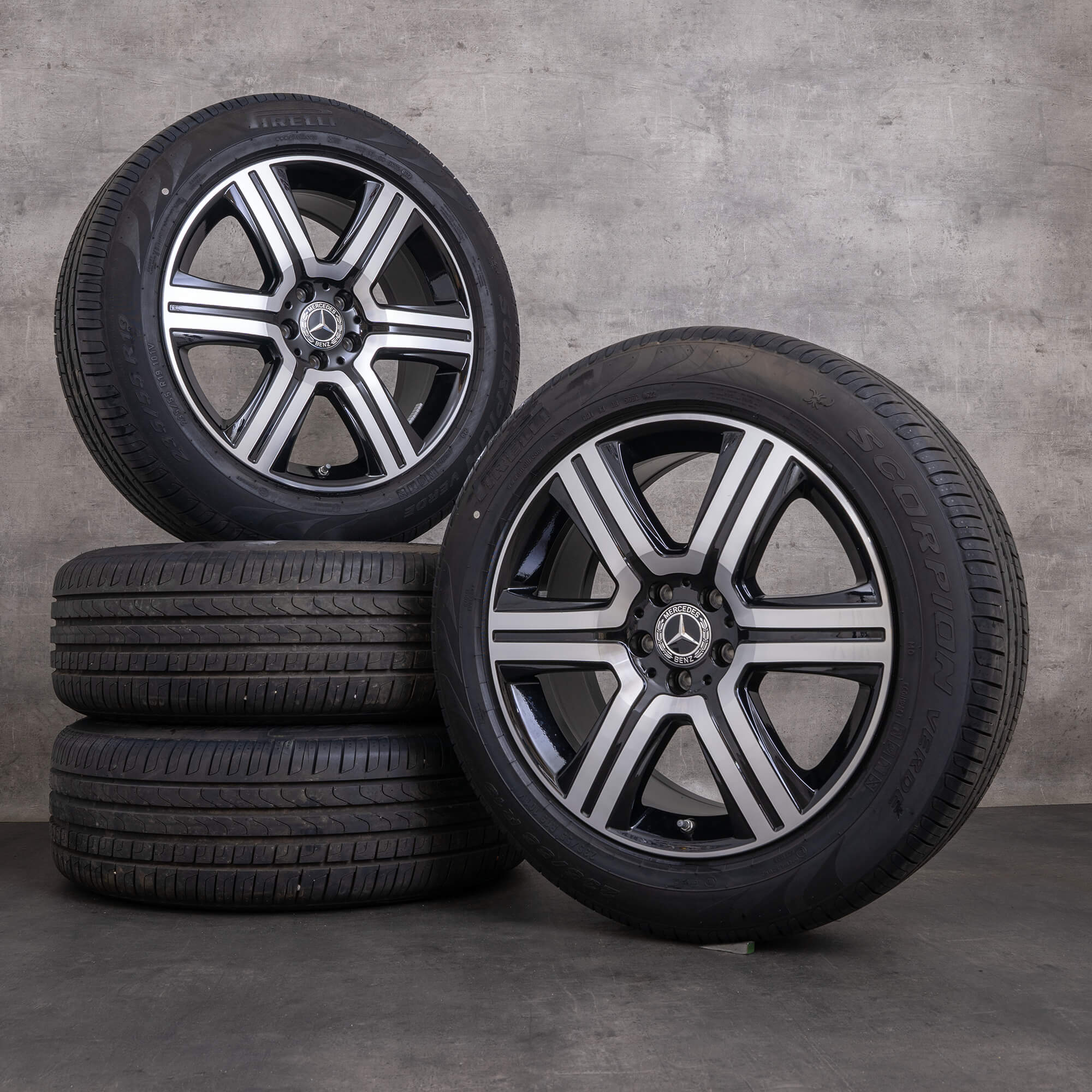 OEM Mercedes Benz GLC & 43 AMG Rims 19 inch X253 C253 Summer wheels A2534011600 black glossy turned