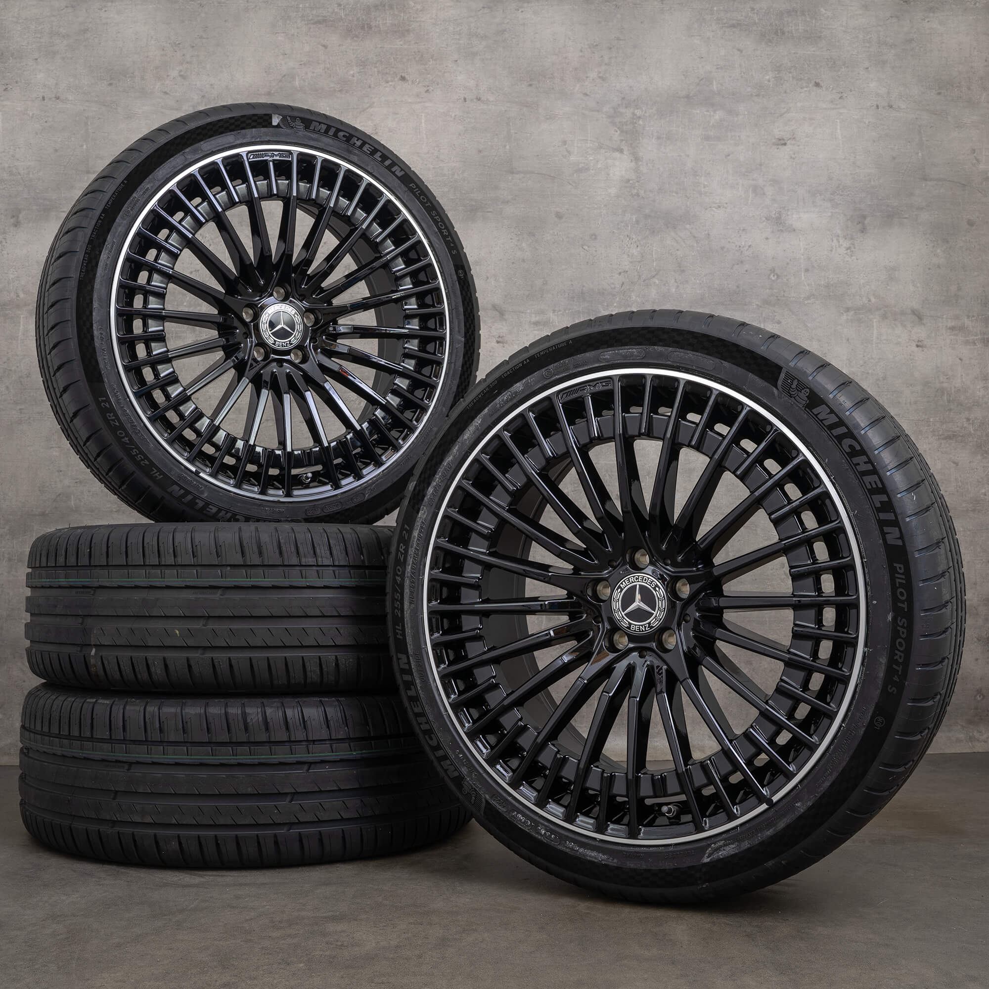 Original Mercedes Benz EQC AMG Jantes 21 pouces N293 Sommerrder A2934011000 A2934011100 noir brillant NEUF
