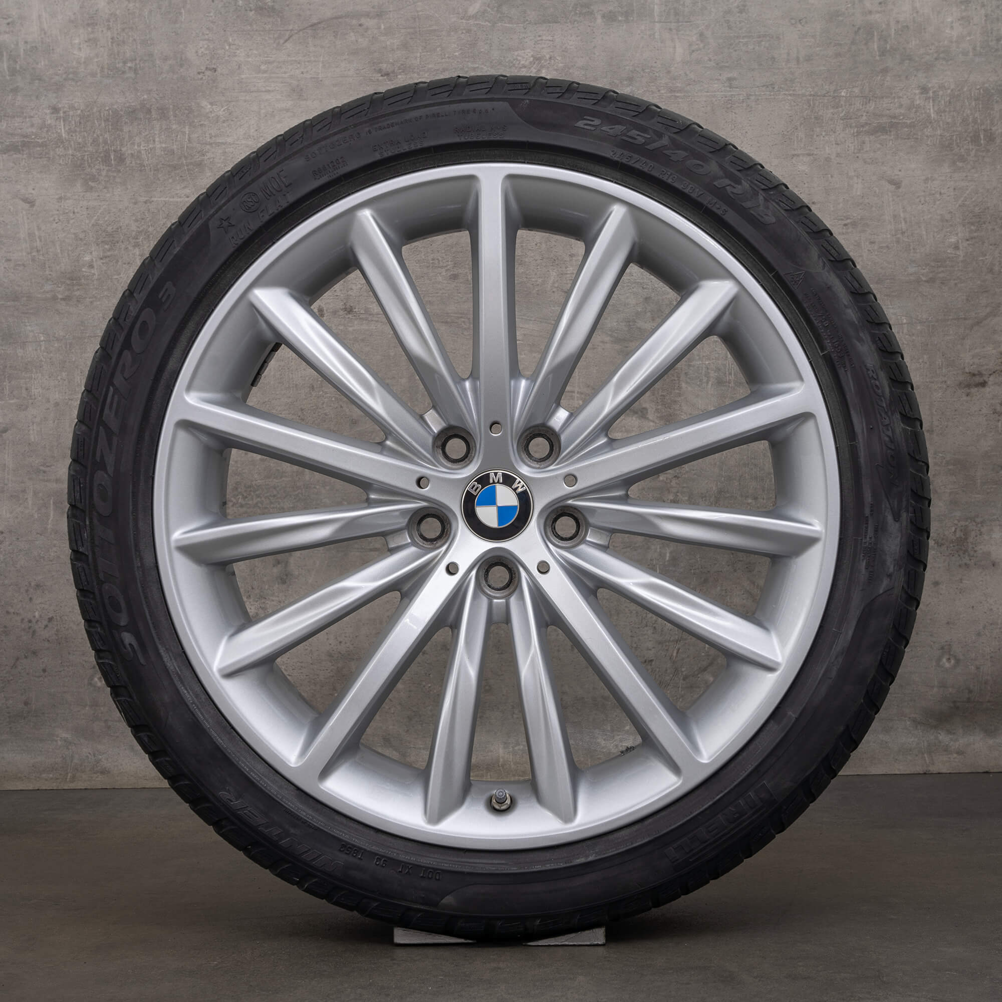 Alkuperäiset BMW 5-sarjan 19 tuuman G30 G31 vanteet täydelliset talvivanteet tyyli 633 6863419 hopea talvirenkaat