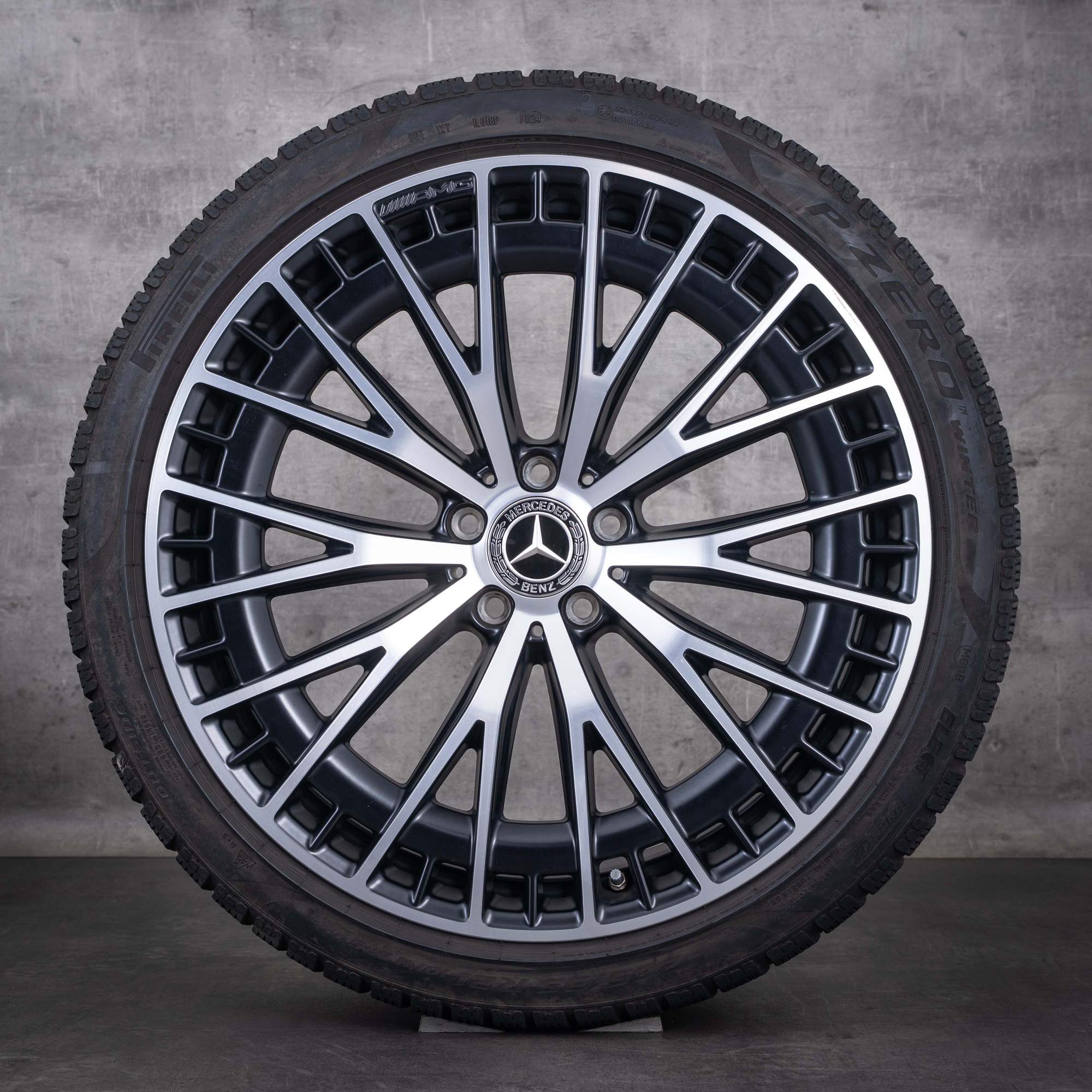 OEM Mercedes-Benz EQE 43 53 AMG winter wheels 21inch V295 4Matic rims A2954012900 A2954013000 Matte Black Diamond Cut Finish