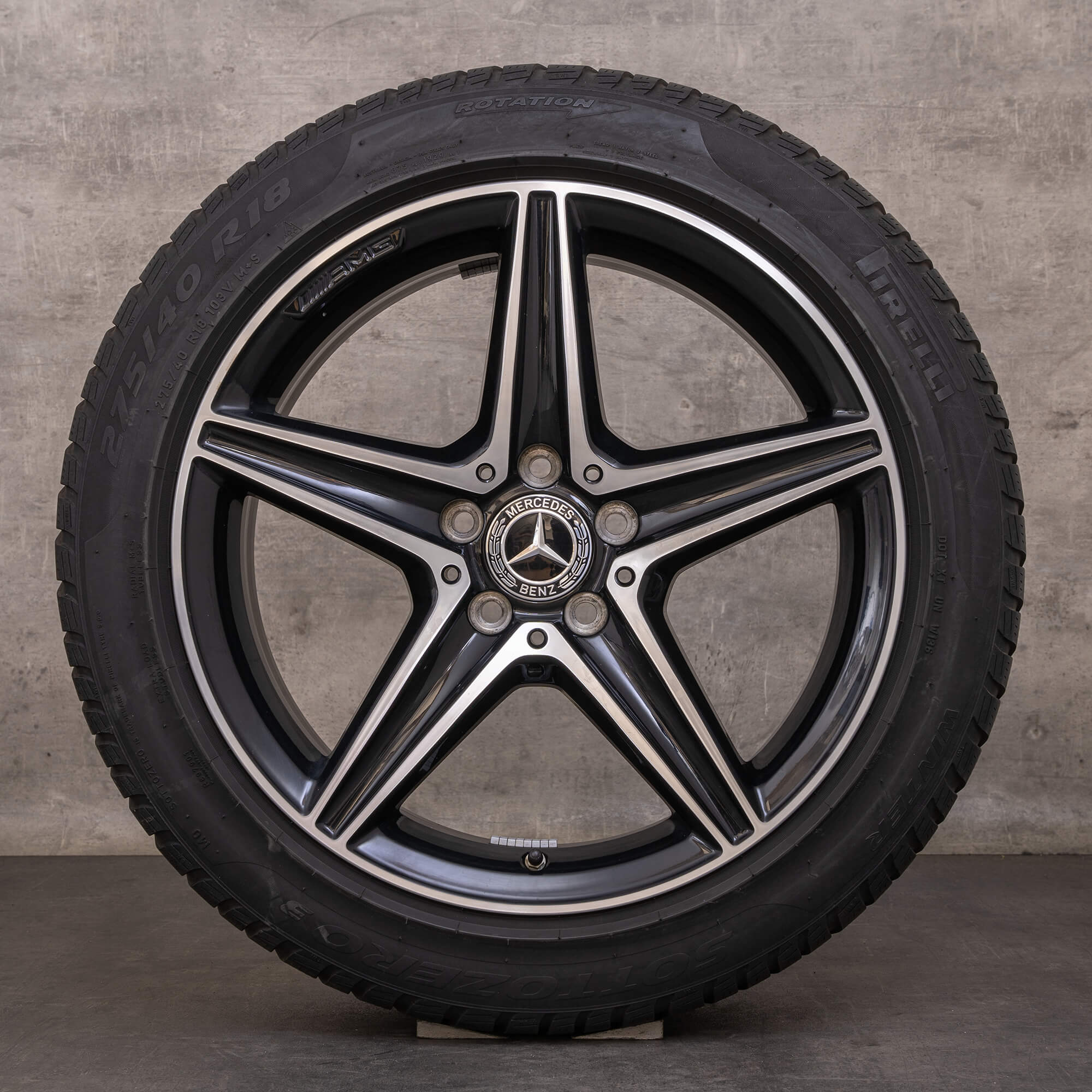 Orijinal Mercedes Benz E-Serisi AMG kış jant lastik 18 inç W213 S213 A238 C238 E300 jantlar A2134011800 A2134011900 siyah parlak tornalanmış