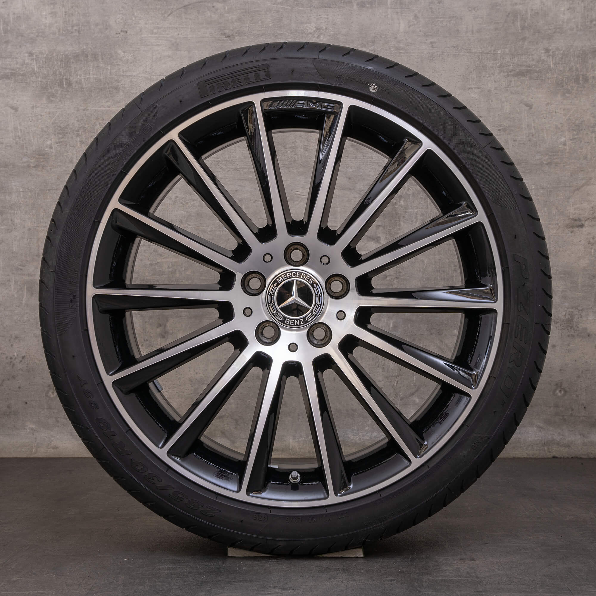 Orijinal Mercedes Benz CLS AMG jantlar 19 inç W218 C218 X218 Shooting Brake yaz jant lastik A2184011100 A2184011200 siyah parlak tornalanmış