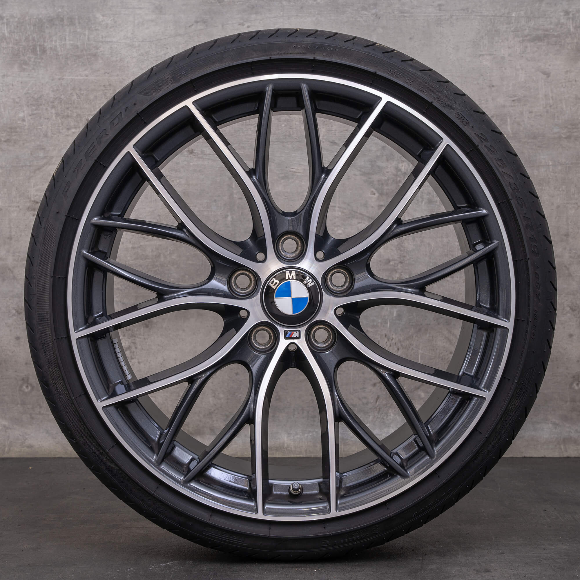 Original BMW Felgen 19 Zoll 1er F20 F21 2er F22 F23 Sommerräder Styling 405 M 6796220 6796221 schwarz hochglanz glanzgedreht