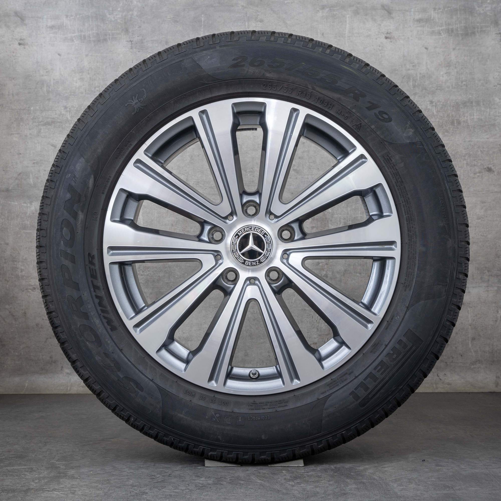 Alkuperäiset Mercedes Benz G-sarjan talvirenkaat 19 tuuman W463 G500 G350 d vanteet A4634011100 himalajanharmaa kiillotettu