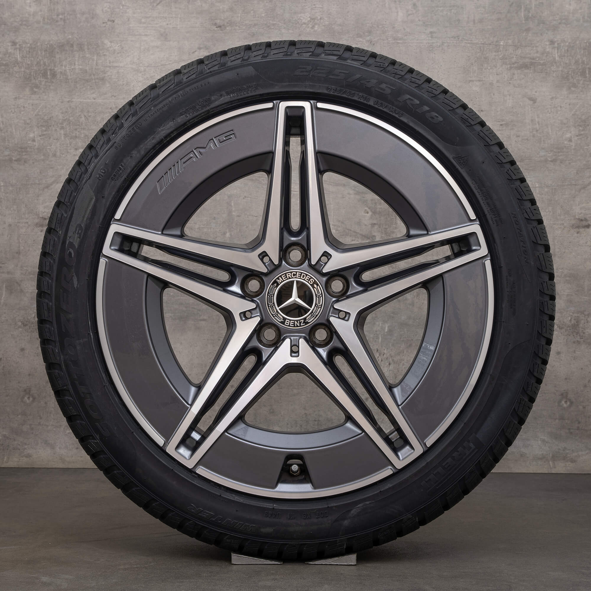 Oryginał Mercedes Benz Klasa C Hybryda Felgi 18 cali W206 S206 C300e C300de C400e koła zimowe A2064017600 A2064016600 himalaya grey NOWOŚĆ