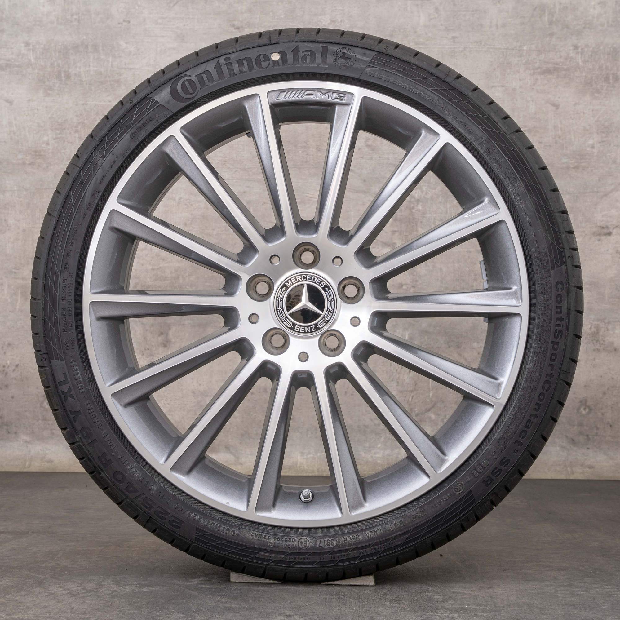 Llantas originales Mercedes Benz Clase C AMG de 19 pulgadas W205 S205 C205 A205 ruedas verano A2054011300 A2054011400 gris himalaya pulido vuelto
