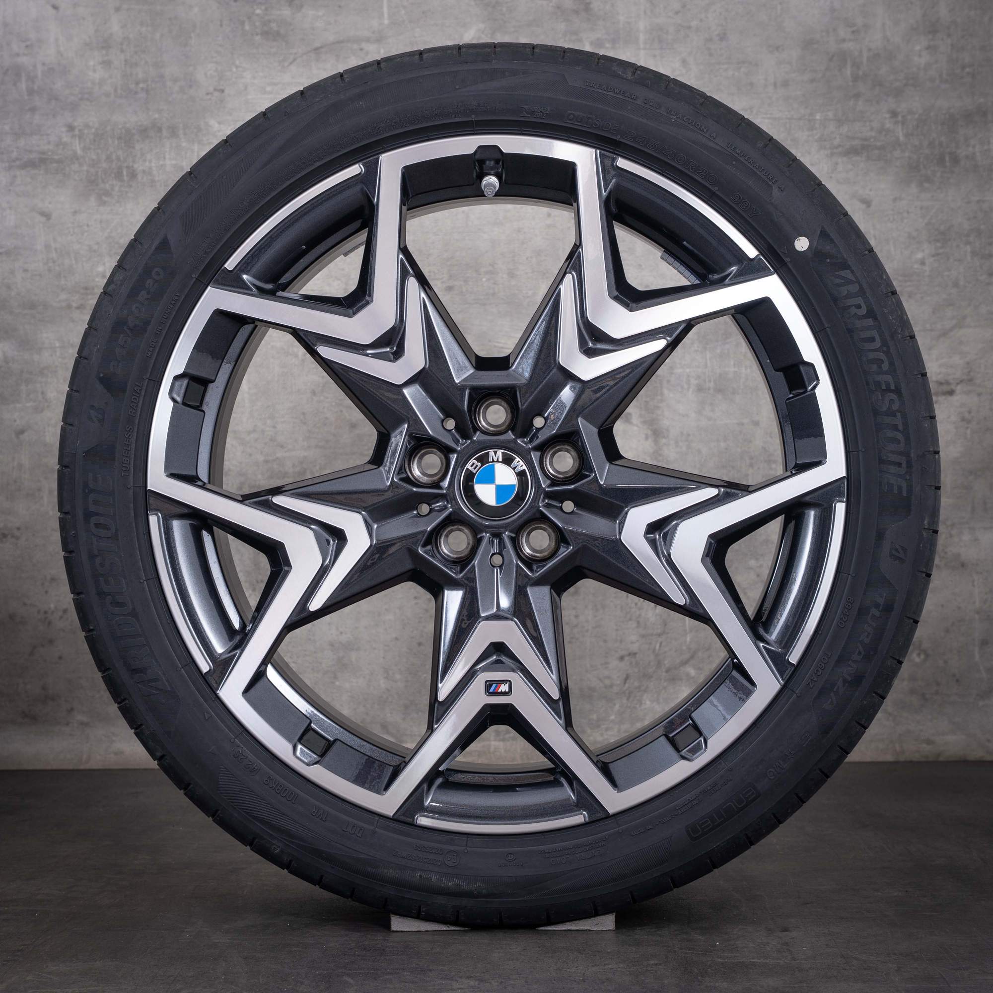 Original BMW X1 iX1 X2 iX2 Felgen 20 Zoll U11 U10 Sommerräder Styling 873 M 6898053 midnight grey glanzgedreht