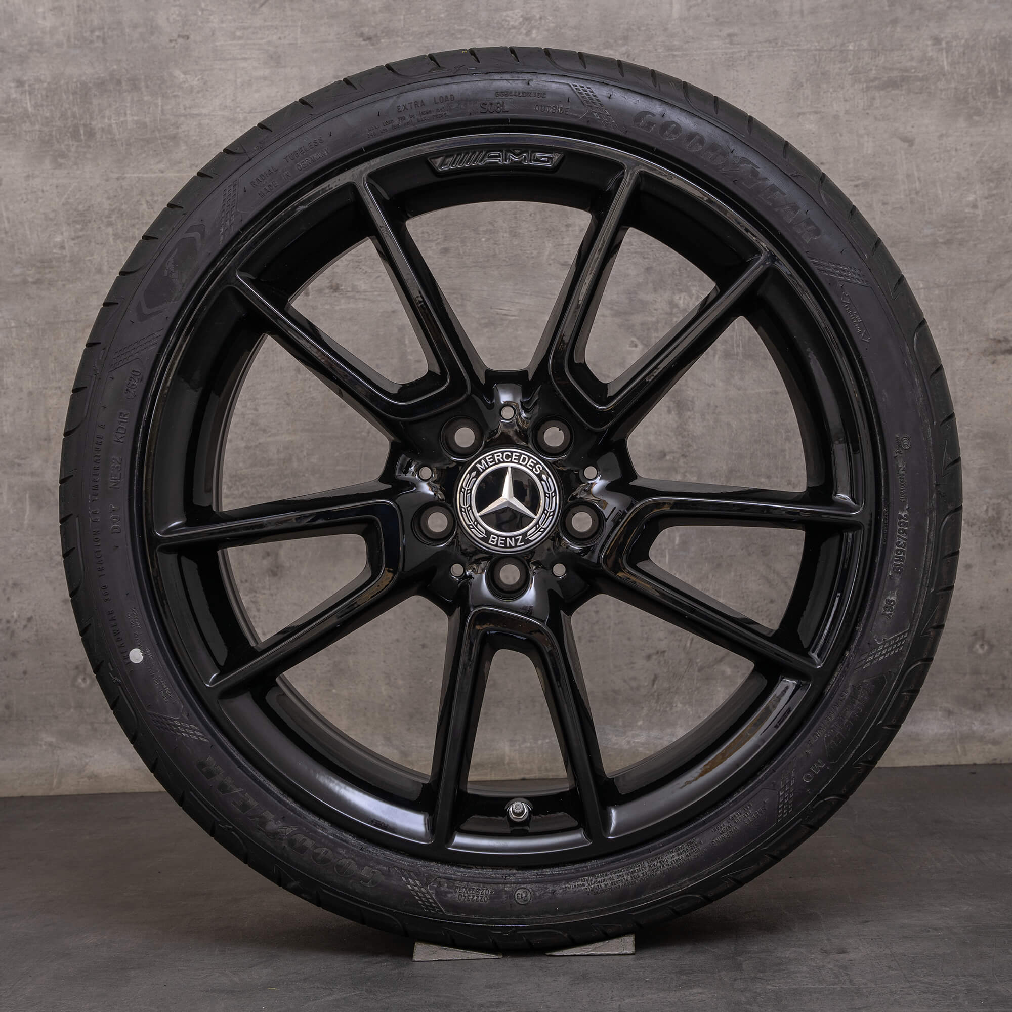 Llantas originales Mercedes Benz Clase C AMG de 19 pulgadas W205 S205 C205 A205 llantas verano A2054012200 A2054012300 negro brillante