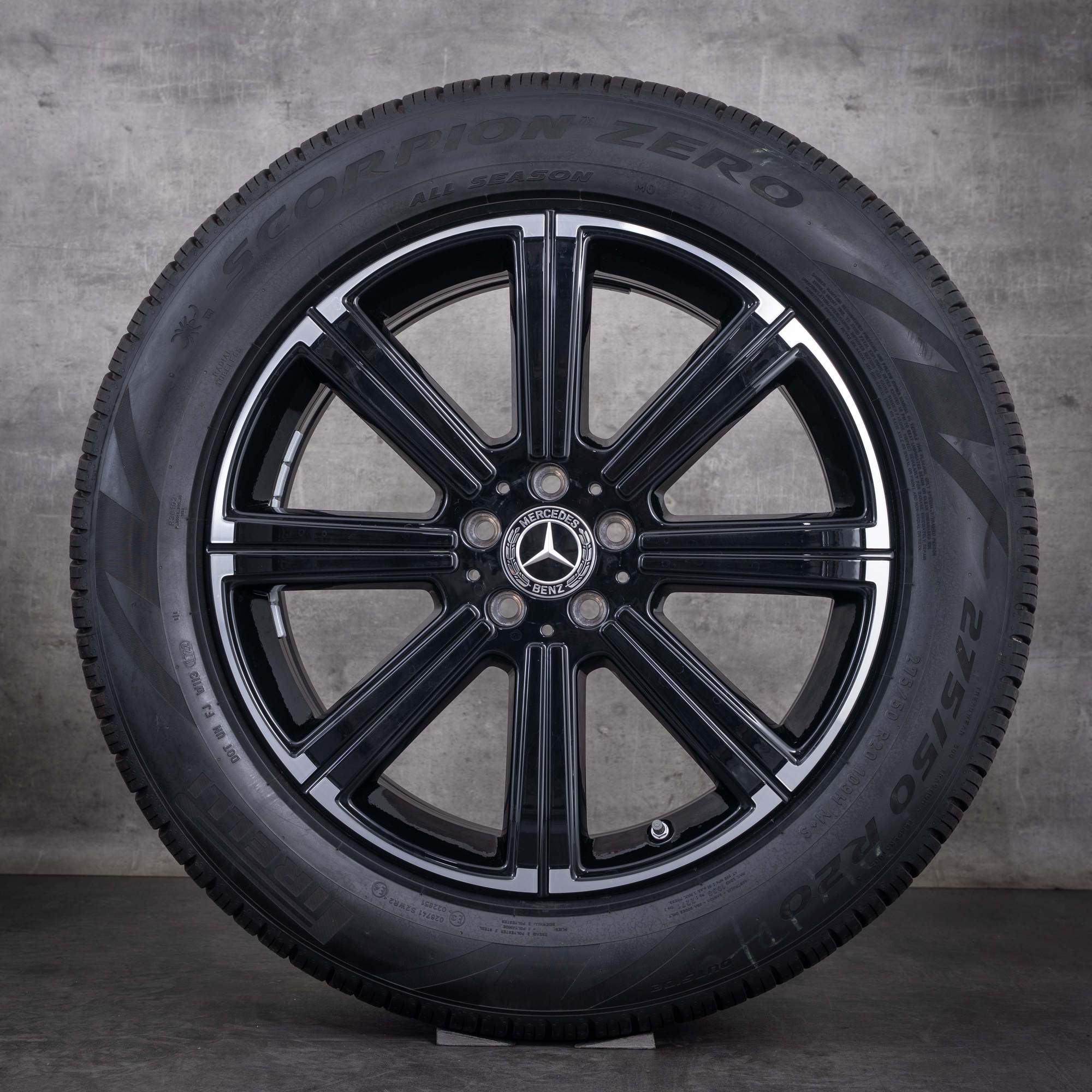 Original Mercedes-Benz GLS-fälgar 20 tum X167 sommarhjul A1674010900 svarta frontpolerade NYA