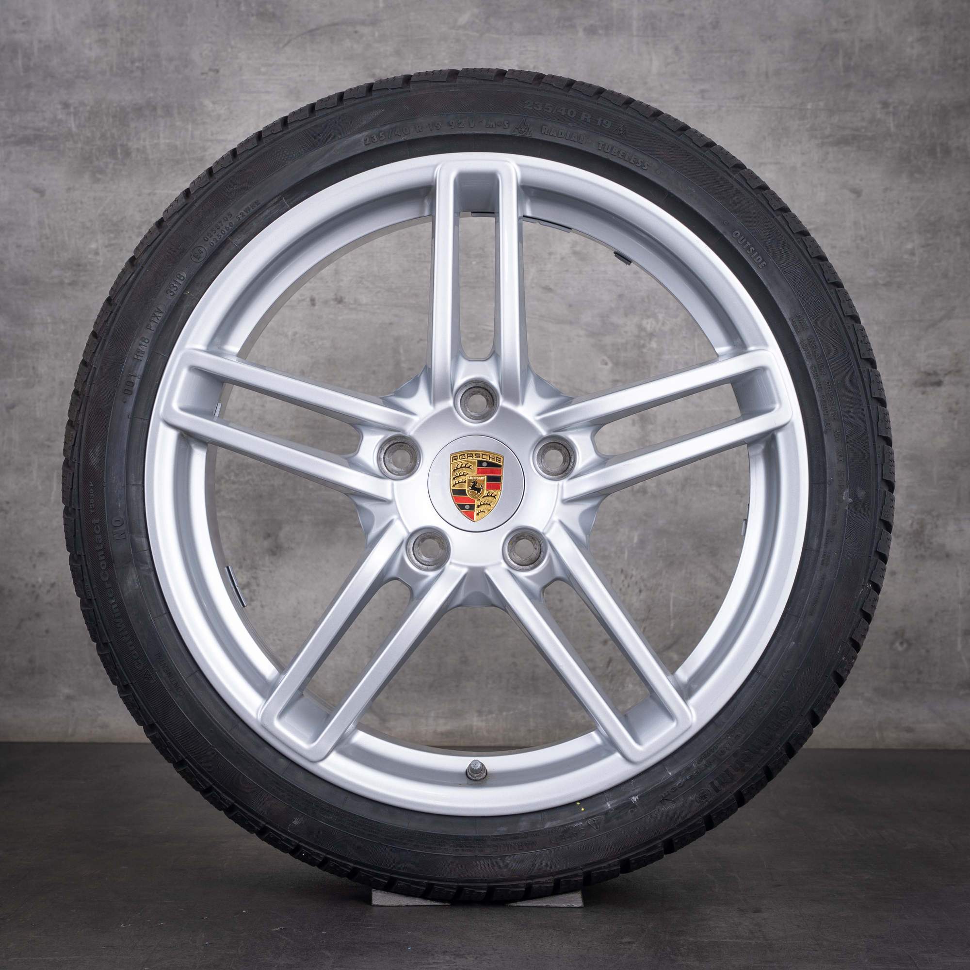 Ruedas de invierno originales Porsche 991 I de 19 pulgadas modelo C2 referencias 99136214102 99136214602 color plata brillante
