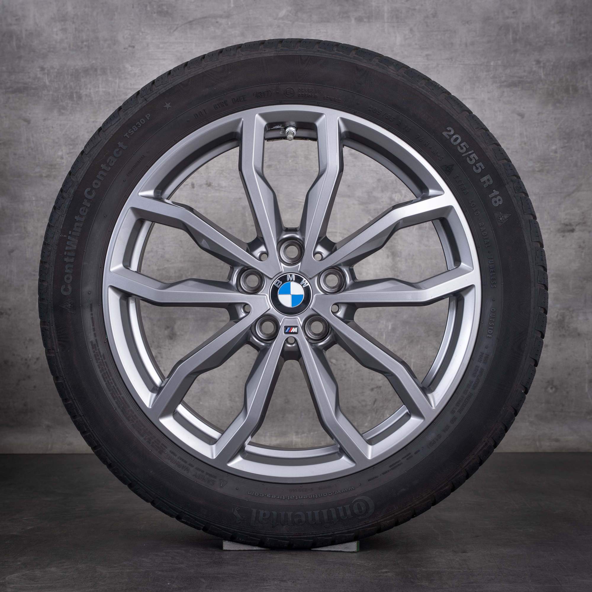 Original BMW X1 X2 Winterräder 18 Zoll F48 F39 Felgen Styling 771 M 6877550 ferric grey glanz