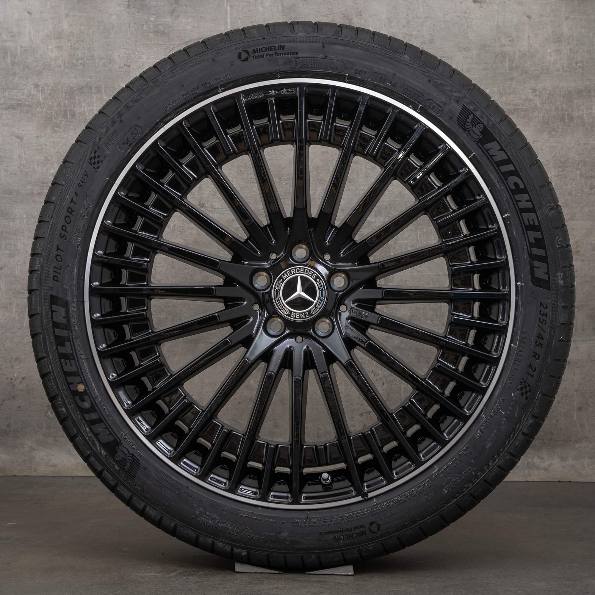 Original Mercedes Benz EQC AMG Felgen 21 Zoll N293 Sommerräder A2934011000 A2934011100 schwarz glanzgedreht NEU