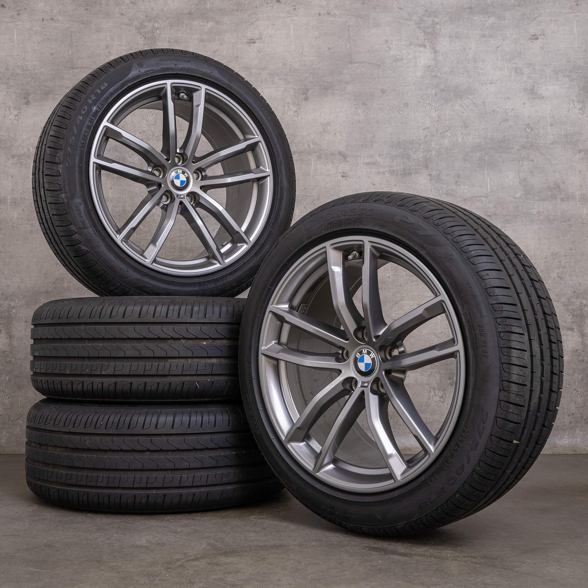 Orijinal BMW 5 Serisi jantlar 18 inç G30 G31 yaz jantları styling 662 M 8093405 8093406 ferricgrey