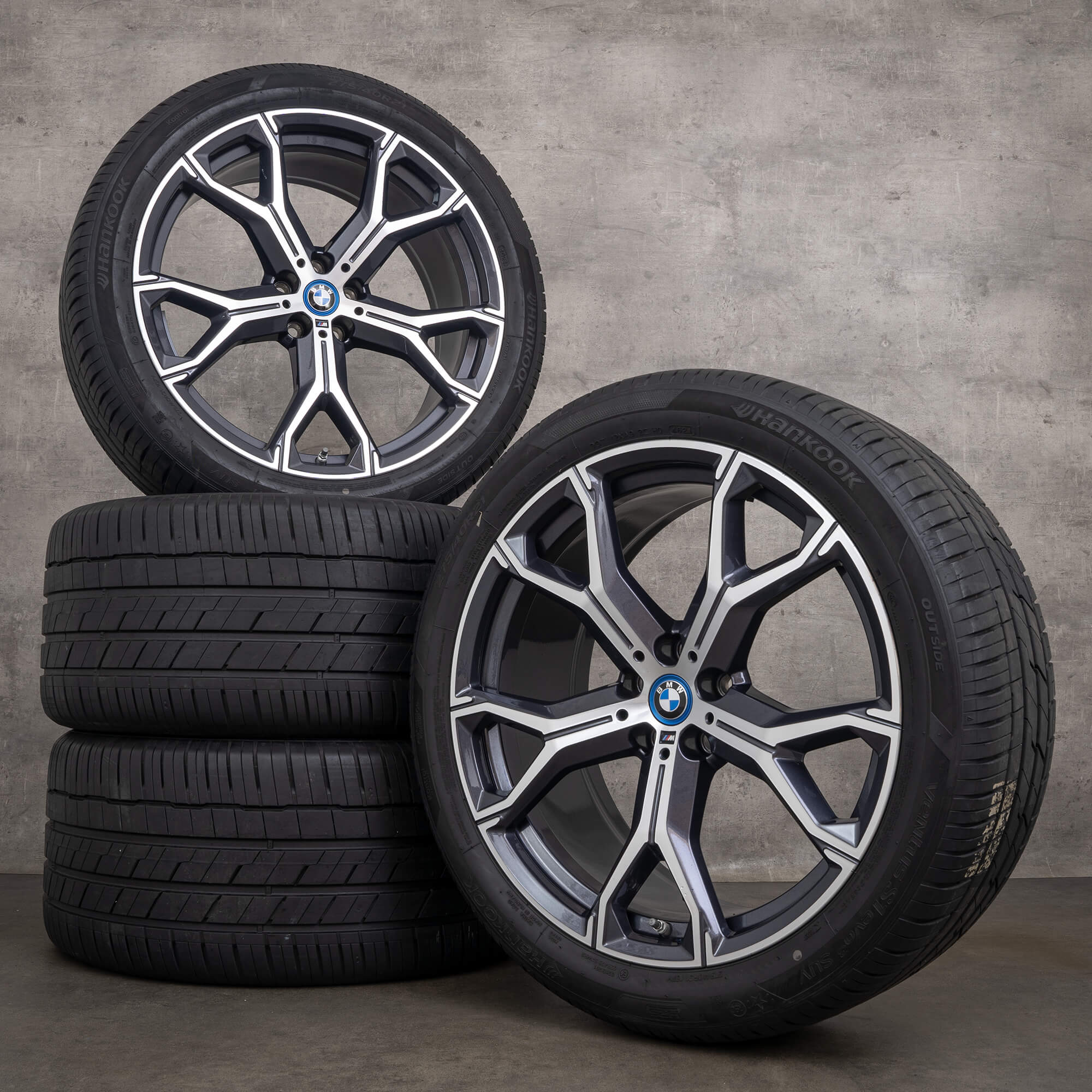 Original BMW X5 X6 llantas de 21 pulgadas G05 G06 ruedas verano estilo 741 M 8071998 8071999 órbita gris pulido convertido