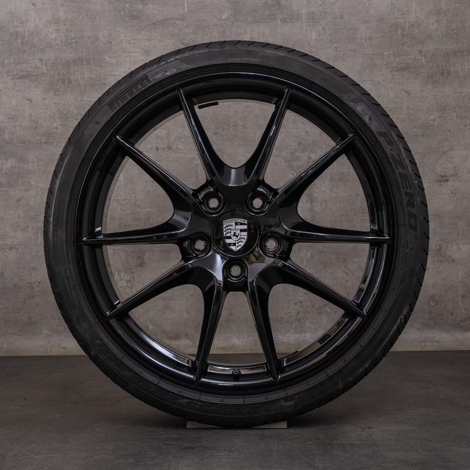 Original Porsche Boxster Cayman Felgen 20 Zoll 981 Sommerräder 98136216012 98136216312 schwarz glanz