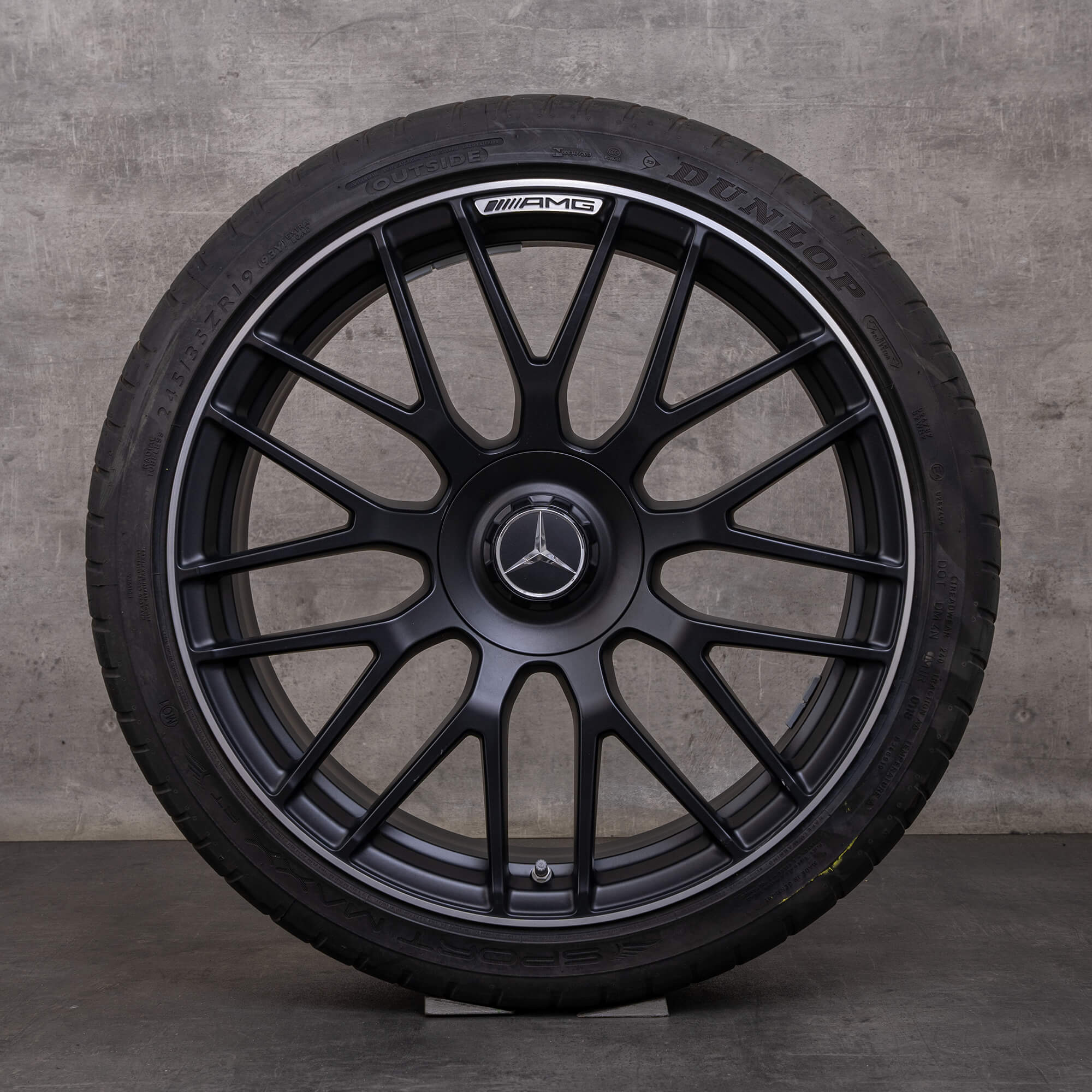 Orijinal Mercedes Benz C-Serisi C63 & S AMG jantlar 19 inç W205 S205 yaz jant lastik A2054011700 A2054011800 siyah mat parlak tornalanmış