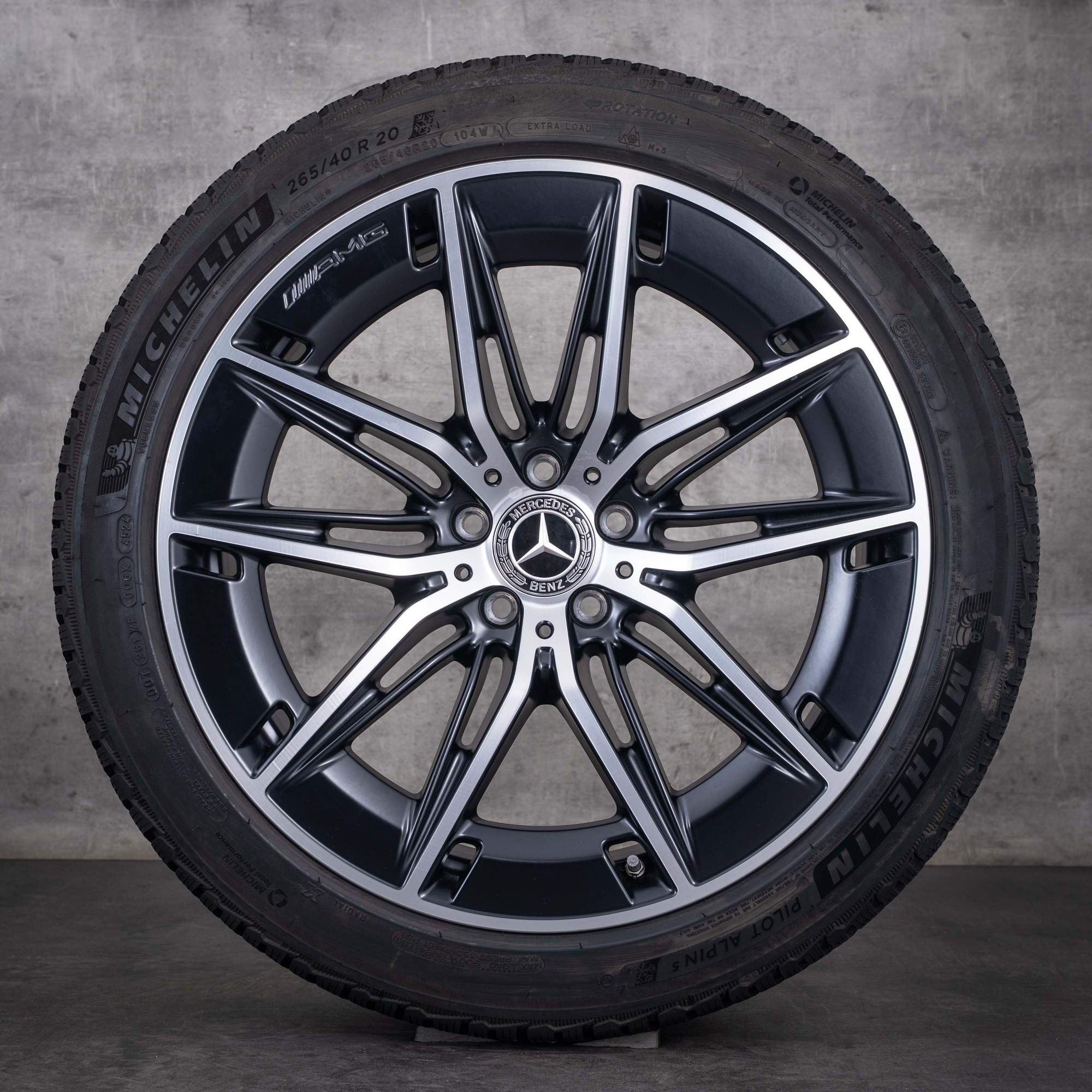 Original Mercedes Benz E-Klasse E53 AMG Winterräder 20 Zoll W214 S214 Felgen A2144011100 A2144011200 schwarz matt glanzgedreht