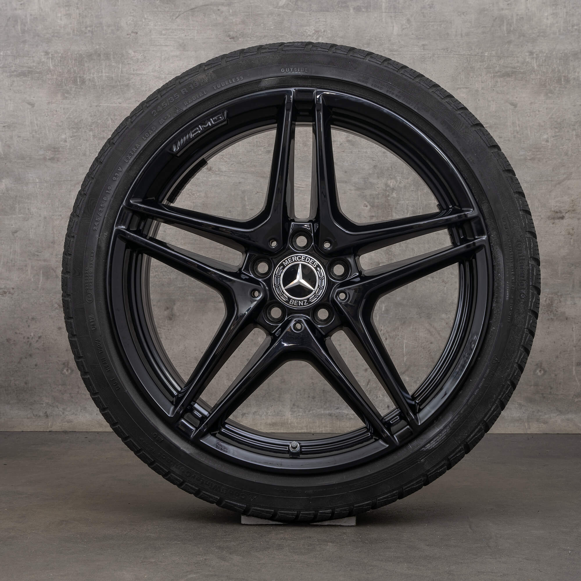 Orijinal Mercedes Benz C-Serisi C63 & S AMG kış jantları 19 inç W205 S205 jantlar A2054011900 A2054012000 siyah parlak