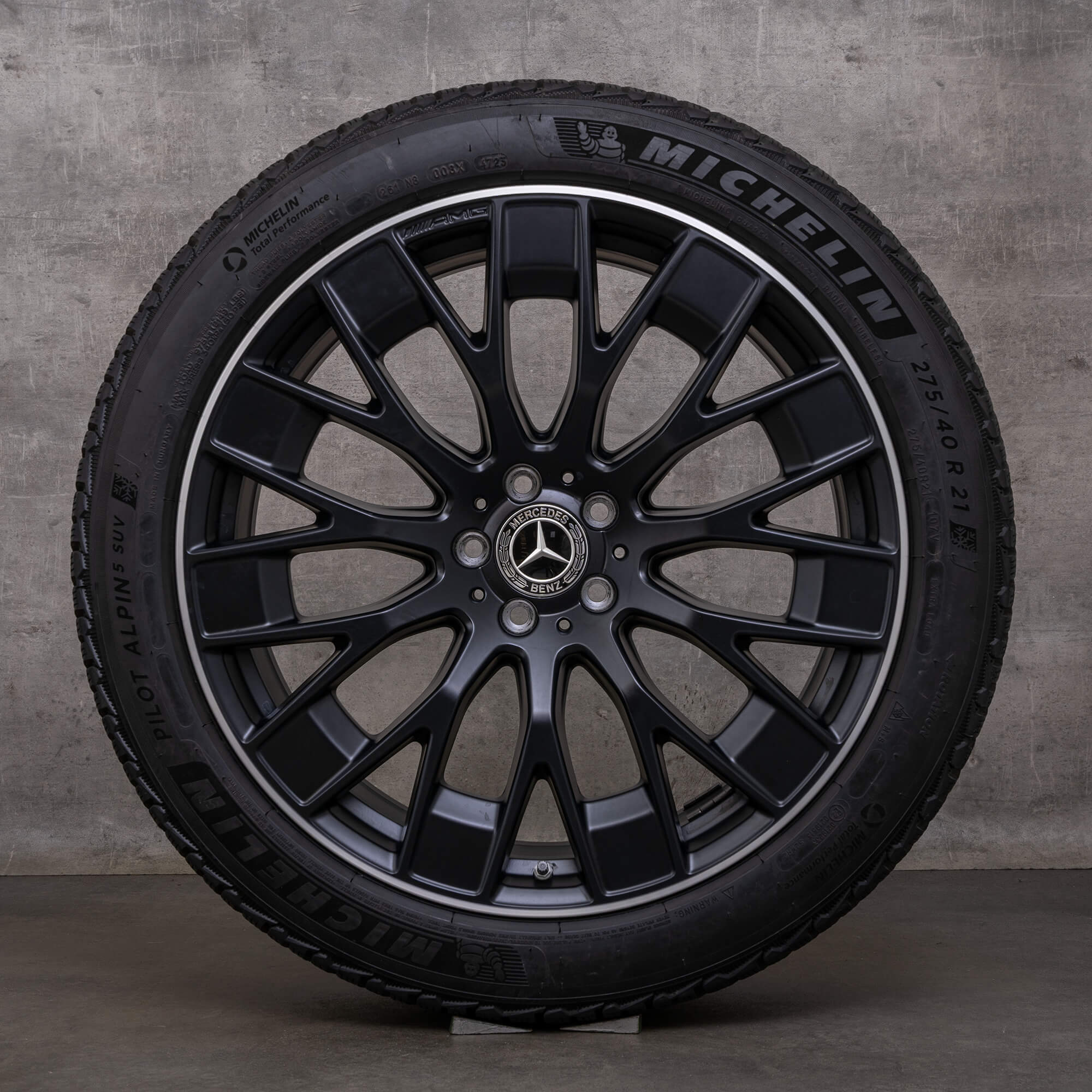 Original AMG Mercedes Benz EQE 43 53 Winterräder 21 Zoll X294 Felgen A2944011500 schwarz matt glanzgedreht