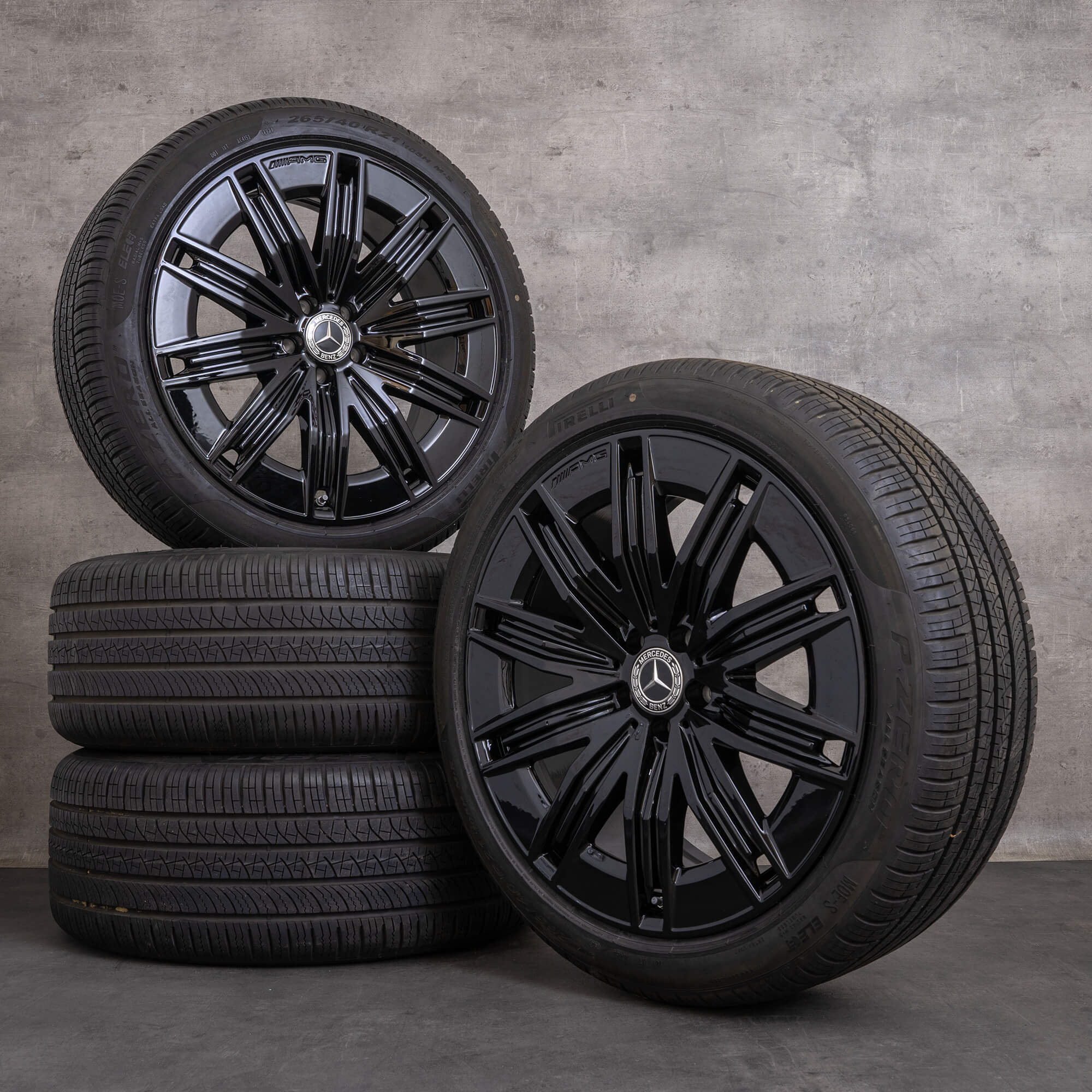 Original Mercedes Benz EQE AMG Winterräder 21 Zoll SUV X294 Felgen A2944011200 schwarz glanz