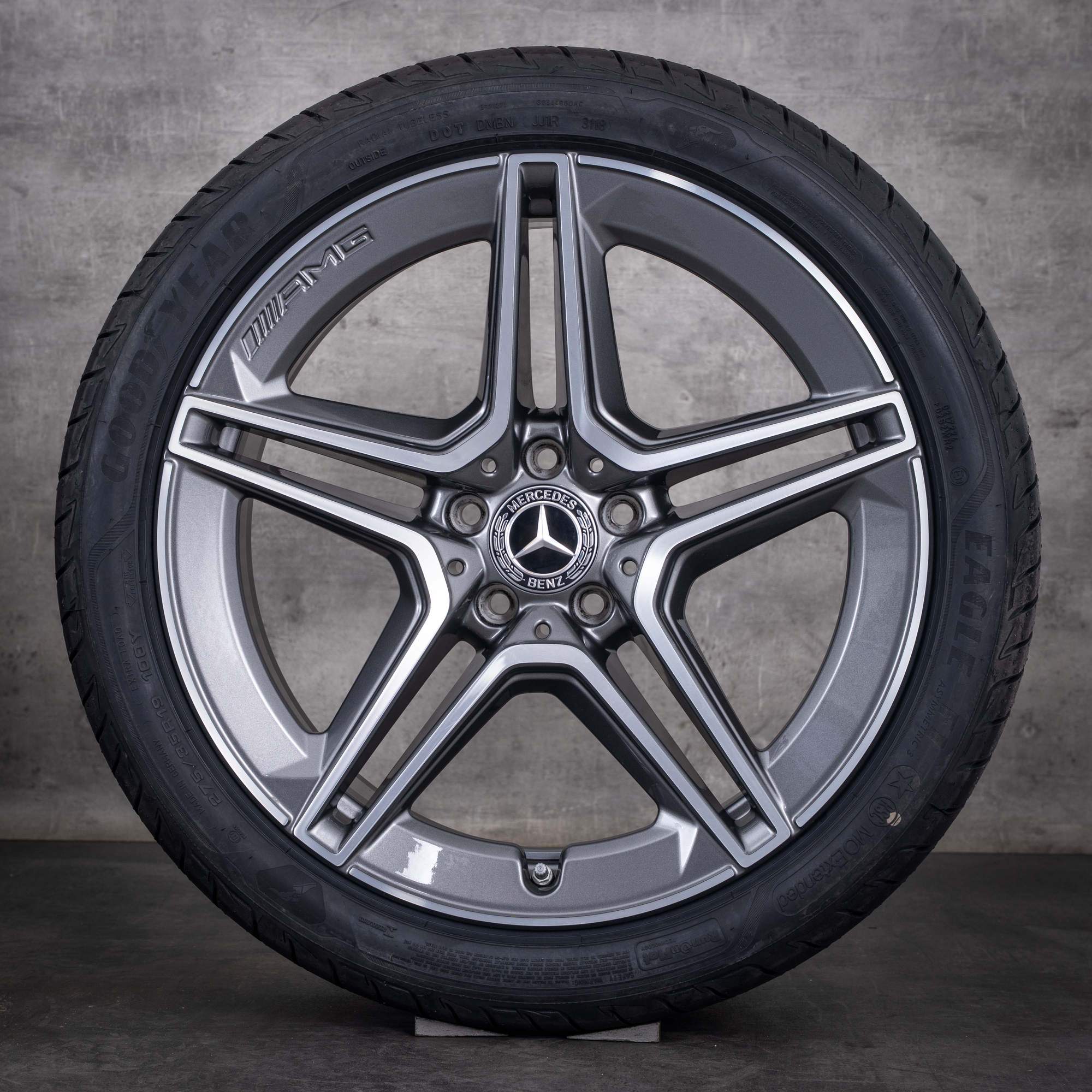 Original Mercedes Benz AMG CLS Felgen 19 Zoll W257 C257 Sommerräder A2574011500 A2574011600 himalaya grey glanzgedreht NEU