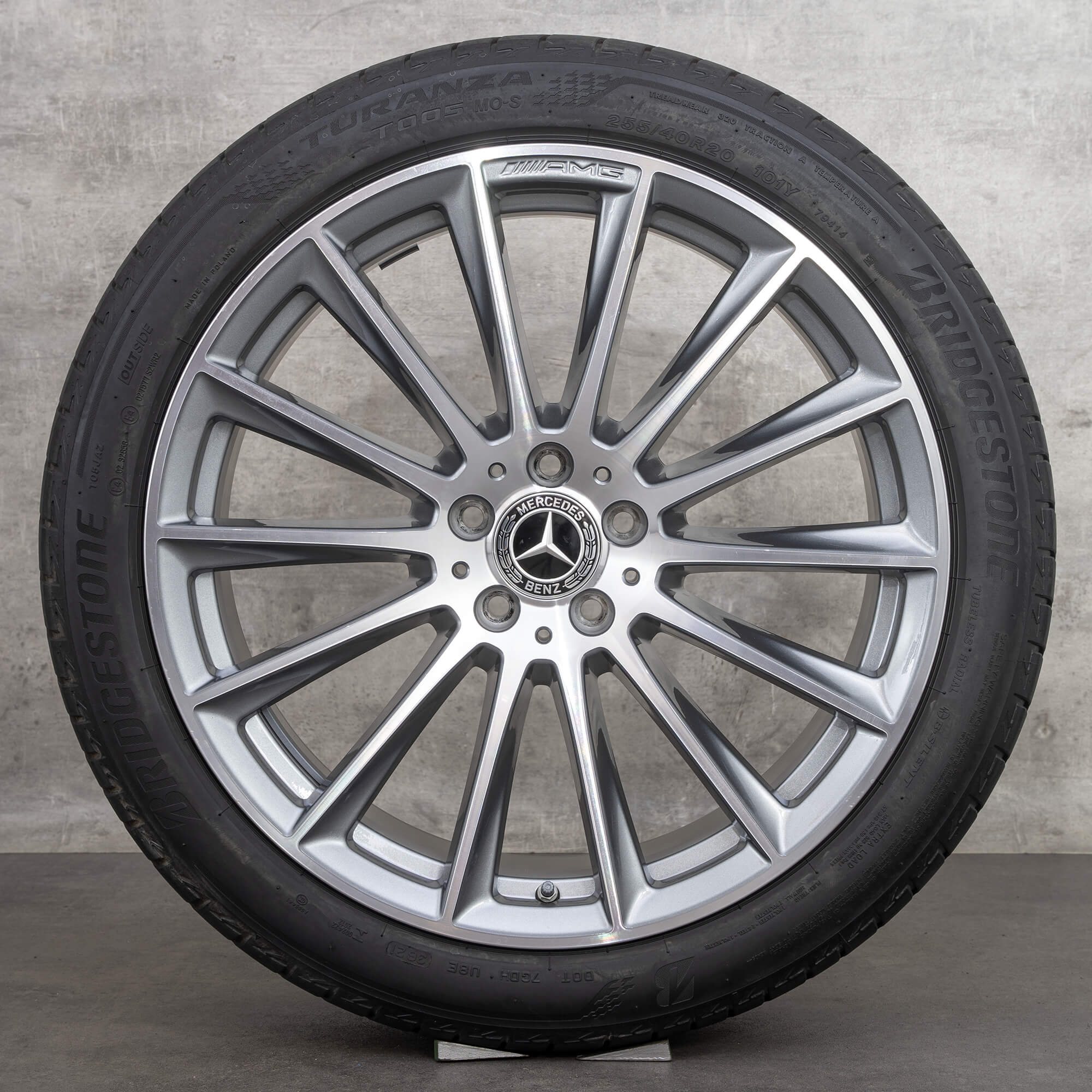 Original Mercedes Benz S-Klasse AMG Felgen 20 Zoll W223 V223 Sommerreifen A2234011500 himalaya grau glanzgedreht NEU