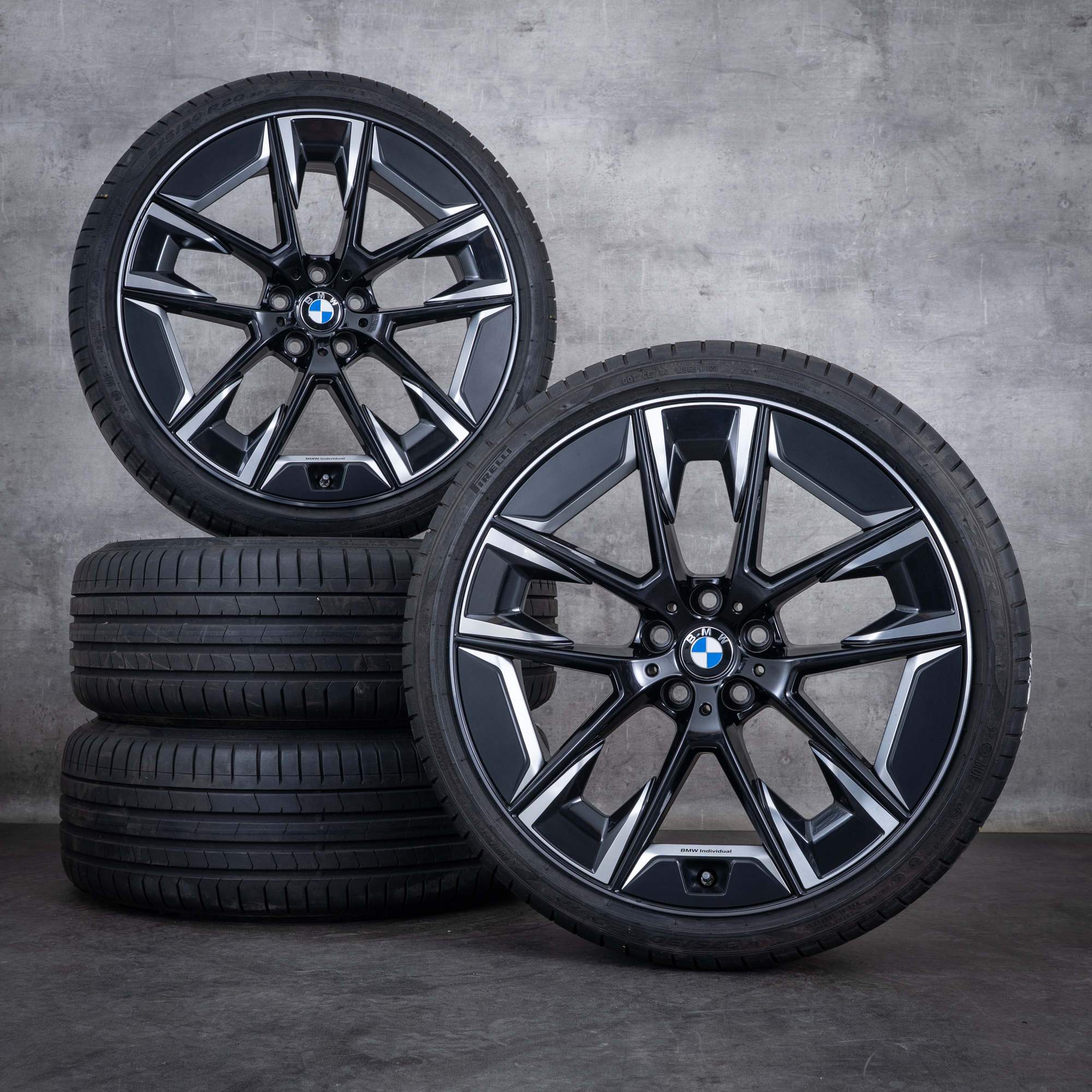 Orijinal BMW 5 Series jantlar 20 inç G30 G31 yaz jant lastik Styling 1001 M Sport Edition 6895212 6895213 siyah diamond tornalanmış
