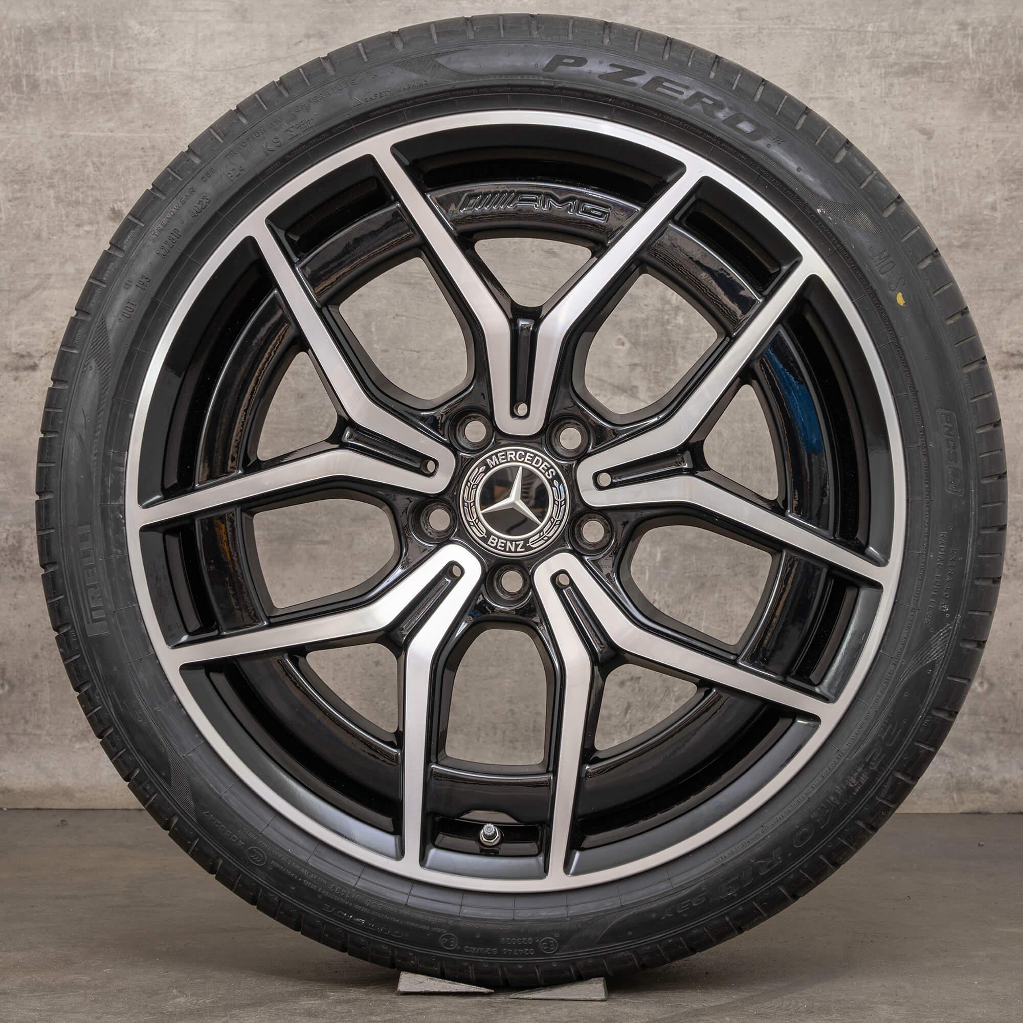 OEM AMG Mercedes Benz C-Class rims 19 inch W206 S206 summer wheels A2064016700 A2064016800 black glossy turned