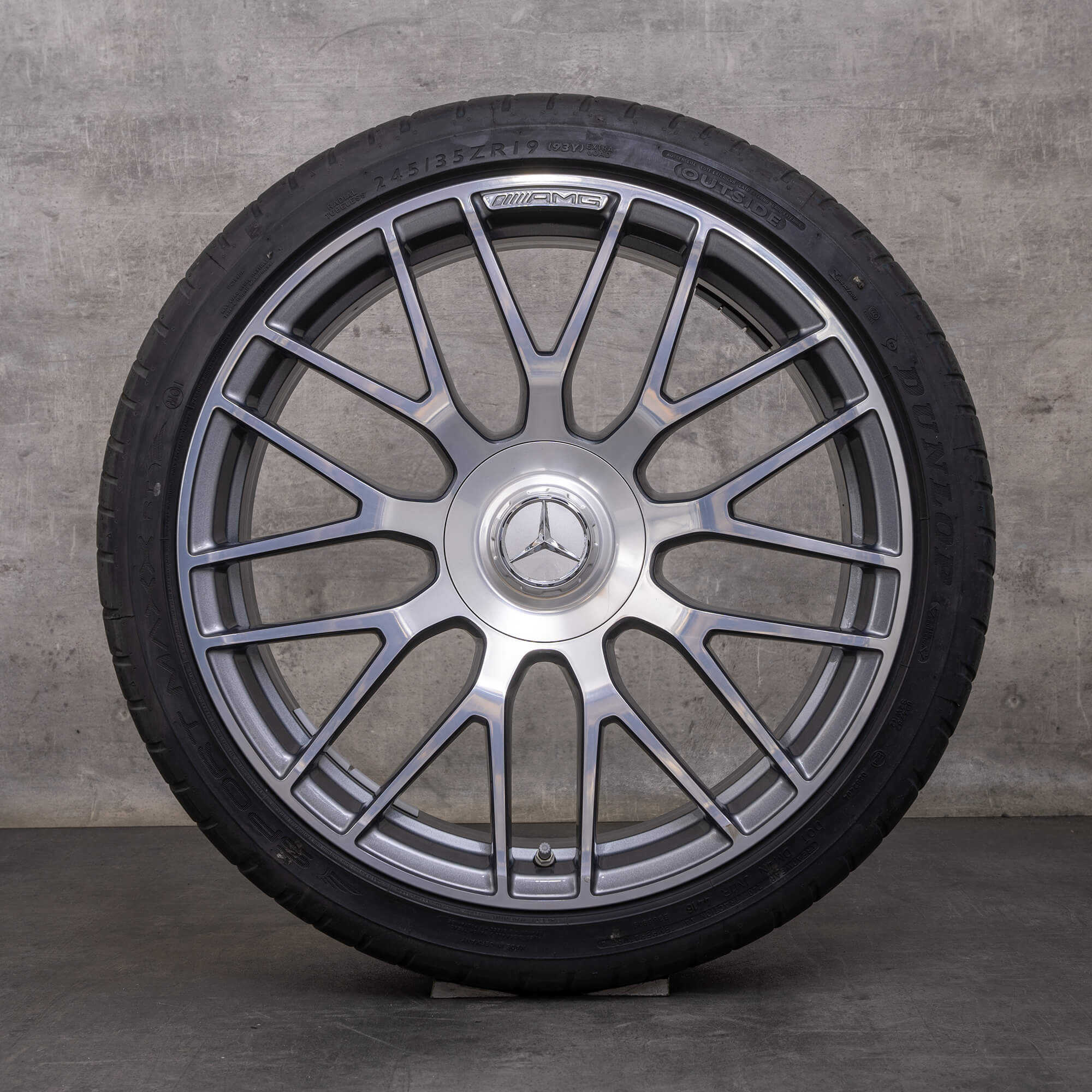 Orijinal Mercedes Benz C-Serisi C63 & S AMG jantlar 19 inç W205 S205 yaz jant lastik A2054011700 A2054011800 himalaya gri parlak tornalanmış