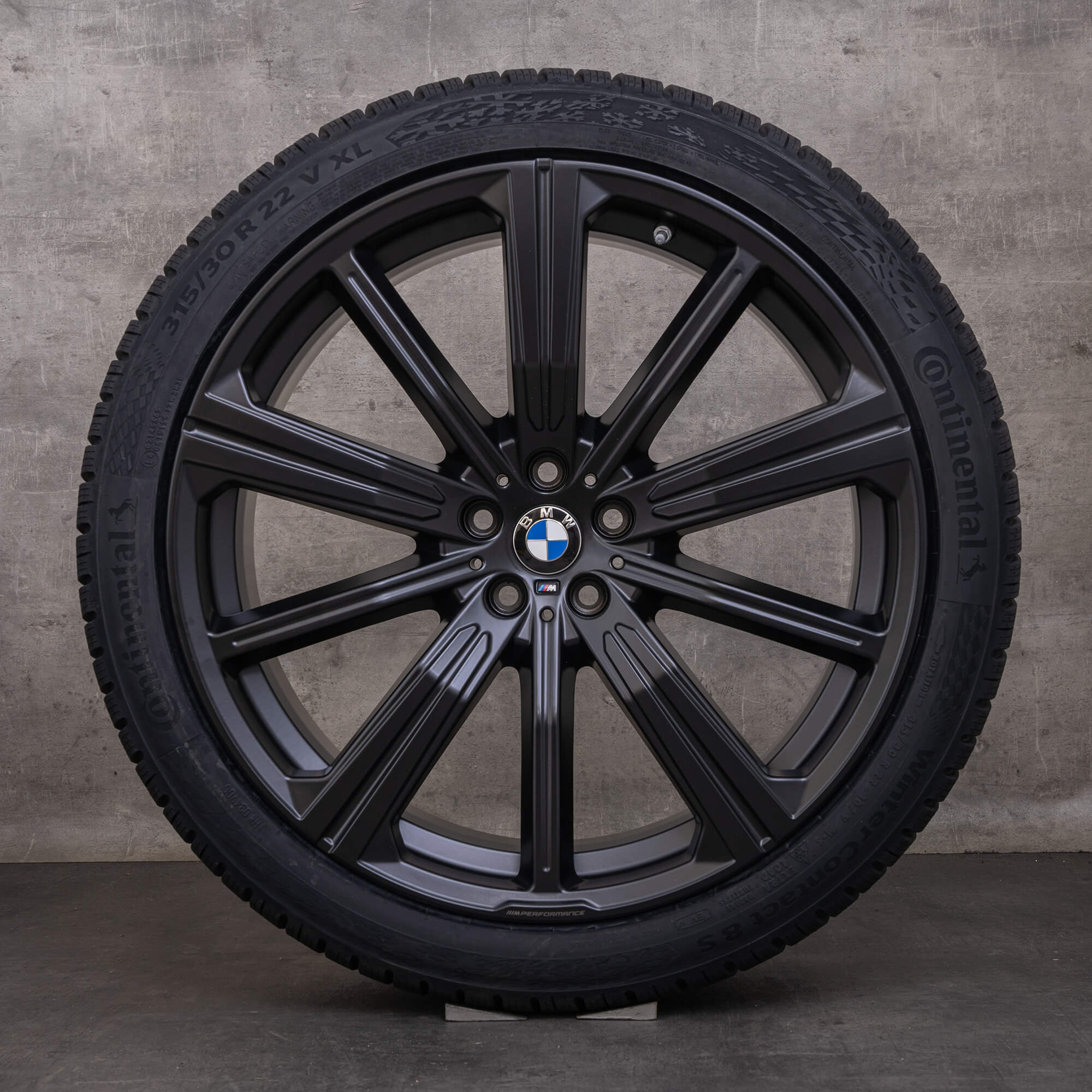 Oem BMW X5 X6 pneus hiver jantes 22 pouces G05 G06 Jantes Styling 749 M 6893544 6893545 noir mat