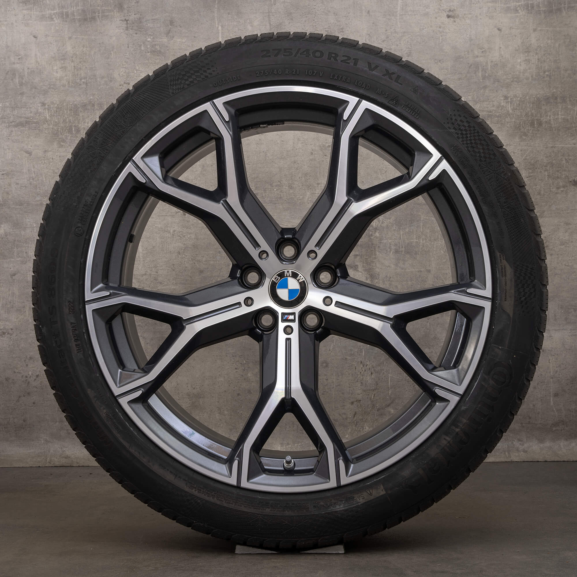 Oryginał BMW X5 X6 felgi 21 cali G05 G06 koła letnie stylizacja 741 M 8071998 8071999 orbit szary polerowane NOWOŚĆ