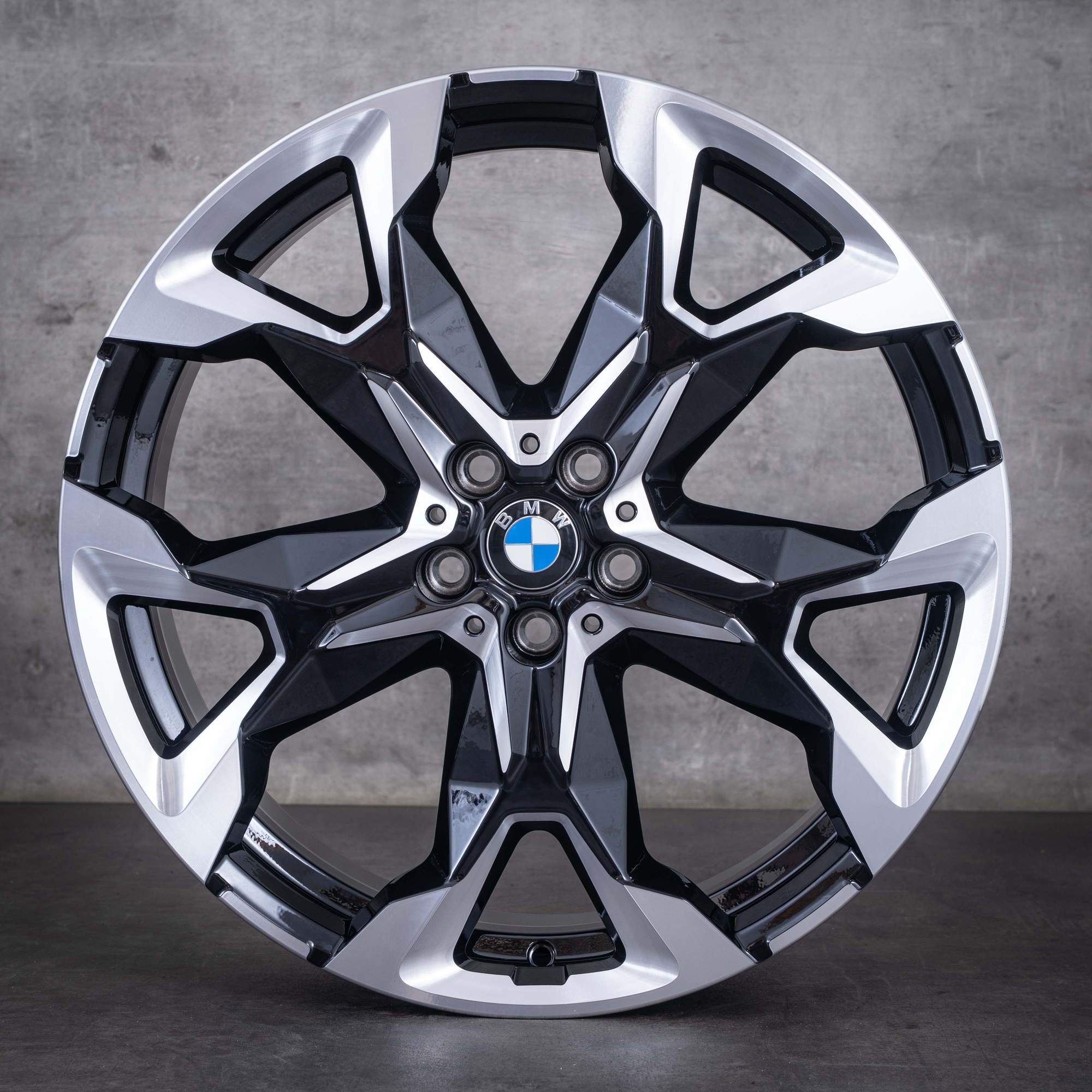 Original BMW X1 X2 Felgen 21 Zoll U11 U10 Styling 874 M 6898054 jet black uni front glanzgedreht NEU - Felge 4 von 4