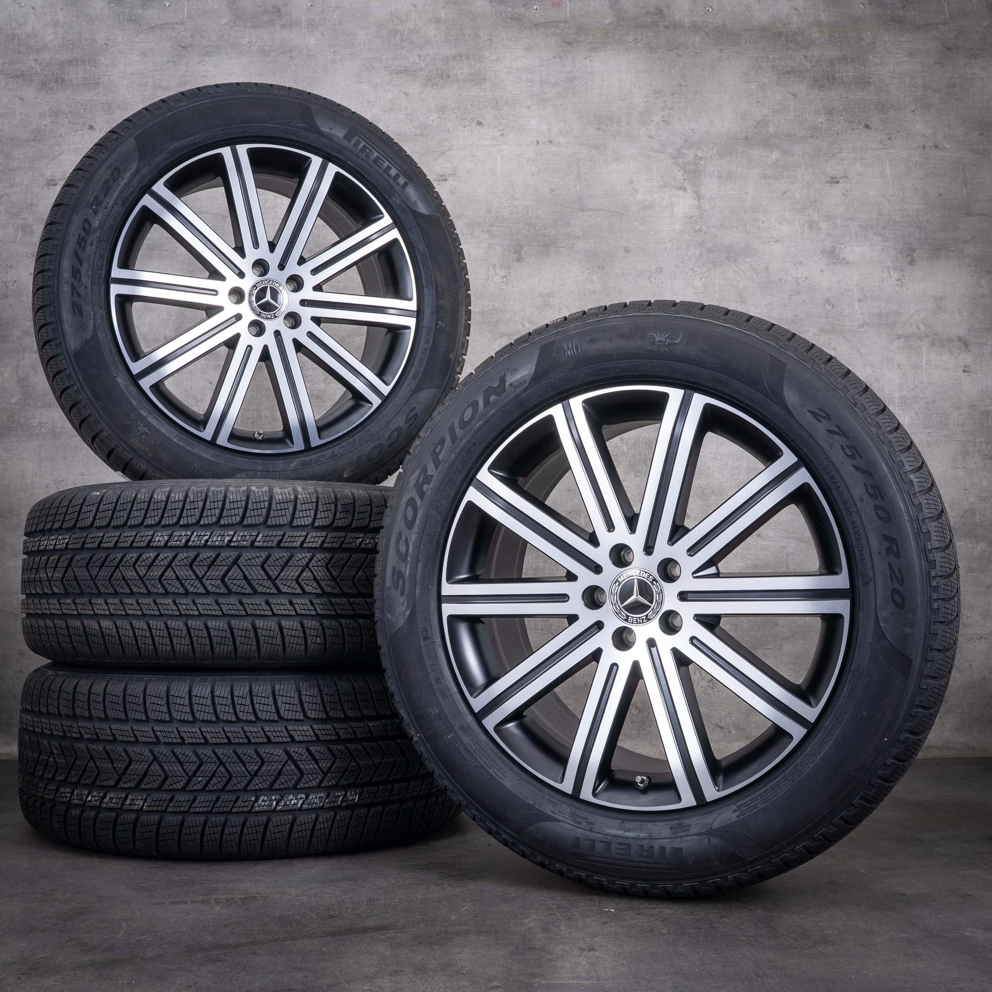 Originální zimní kola Mercedes-Benz GLE 20 palců C167 X167 disky A1674016600 A1674016700 černé matné s diamond cut povrchem