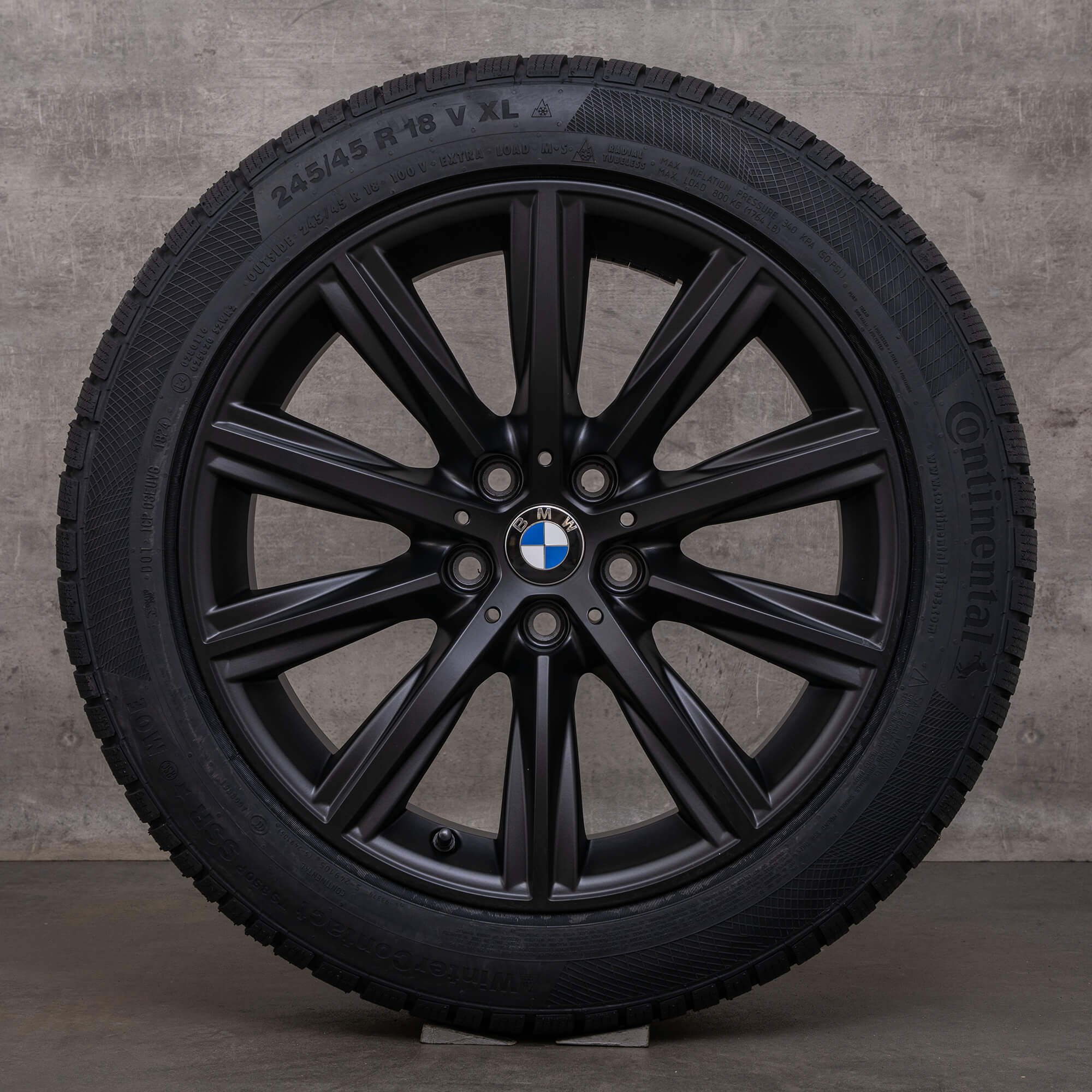 Original BMW 5-serie vinterhjul 18-tommers G30 G31 felger styling 684 6874441 svart matt